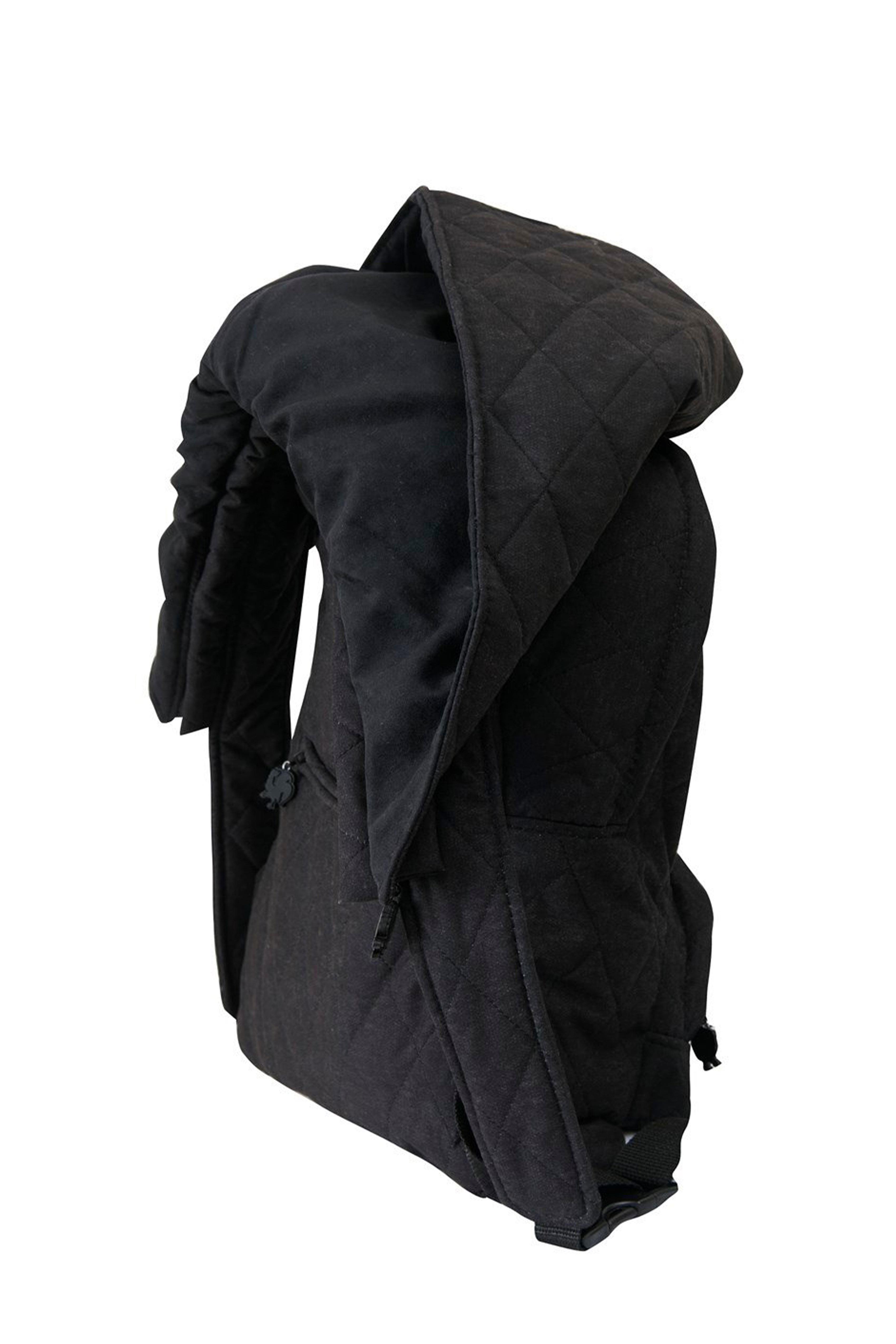 Morikukko Okula Dönüş Siyah Çıkarılabilir Kapüşonlu Notebook Cepli Hafif Sırt Çantası