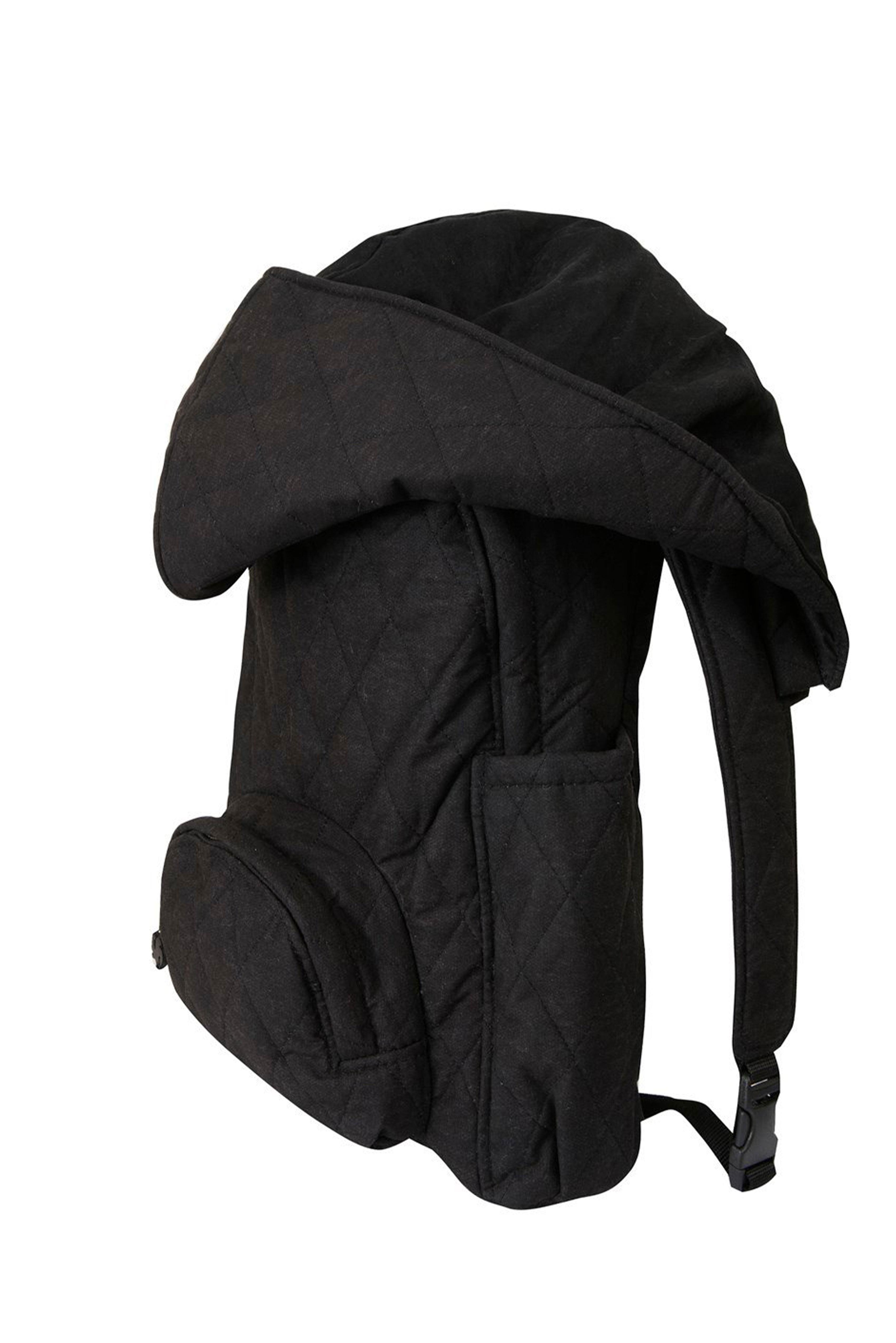 Morikukko Okula Dönüş Siyah Çıkarılabilir Kapüşonlu Notebook Cepli Hafif Sırt Çantası