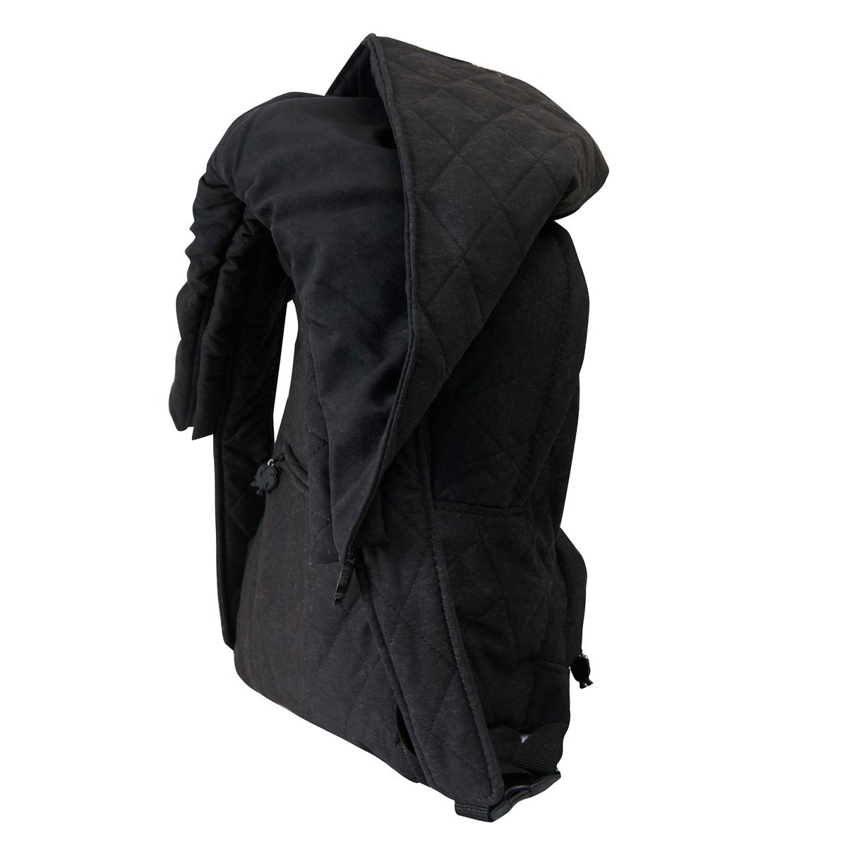 LARGE BLACK KAPİTONE INTRA BLACK HOODED BACKPACK