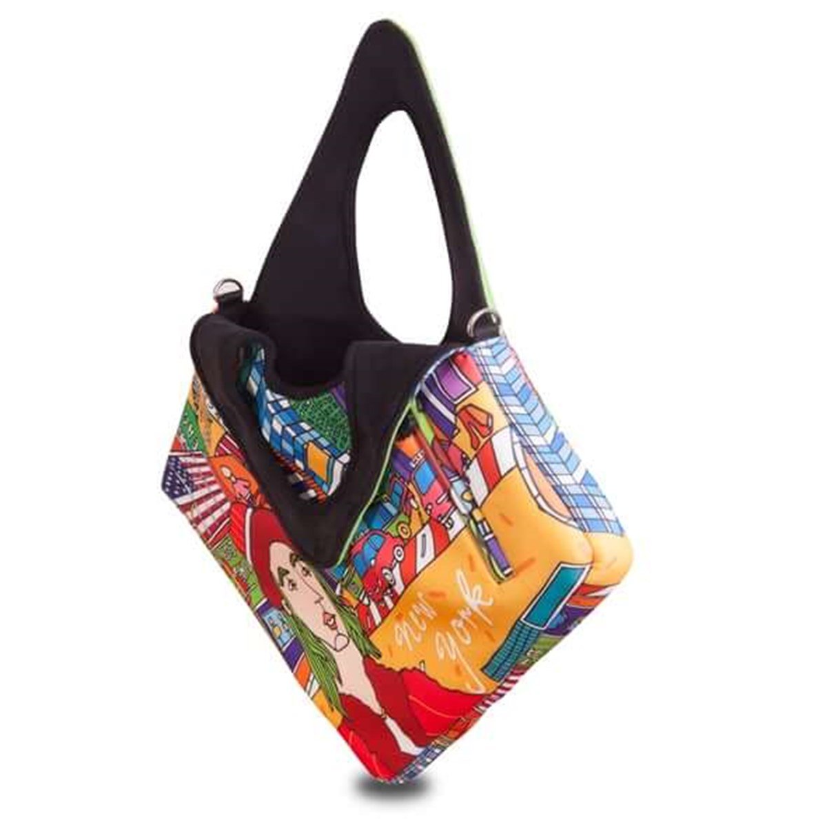 NEW YORK DESENLİ OMUZ ÇANTASI