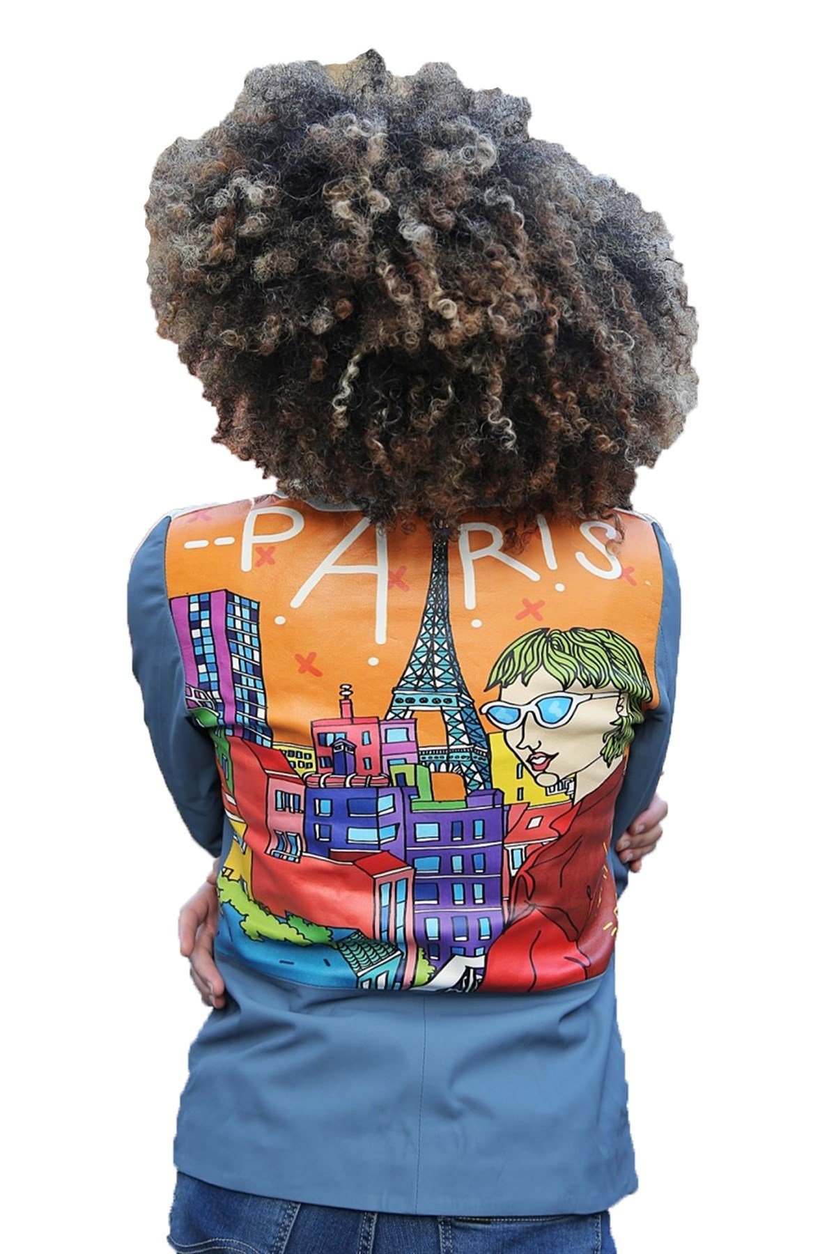 Paris Printed Women's Leather Jacket
