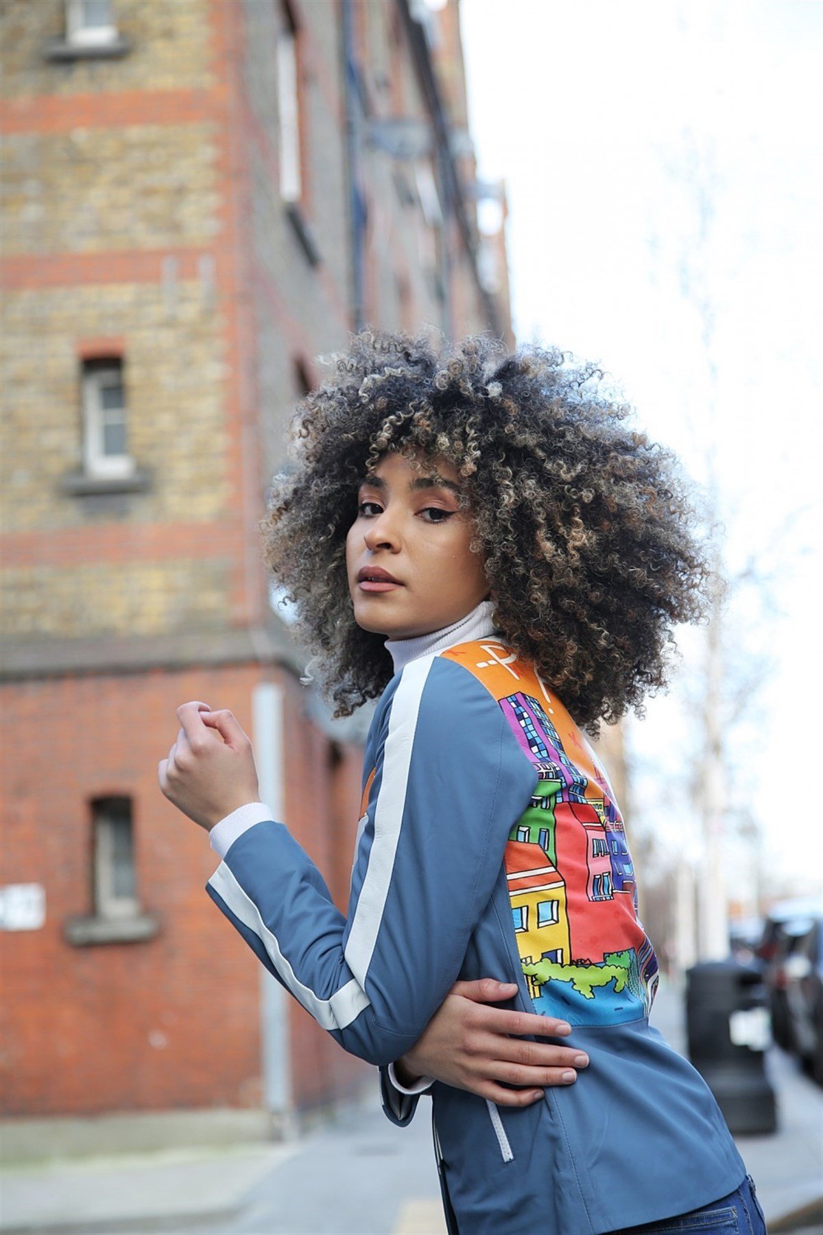 Paris Printed Women's Leather Jacket