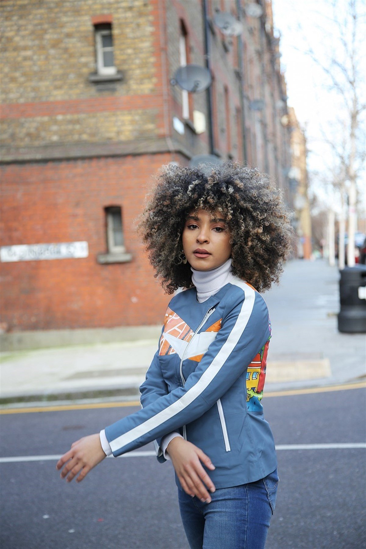 Paris Printed Women's Leather Jacket