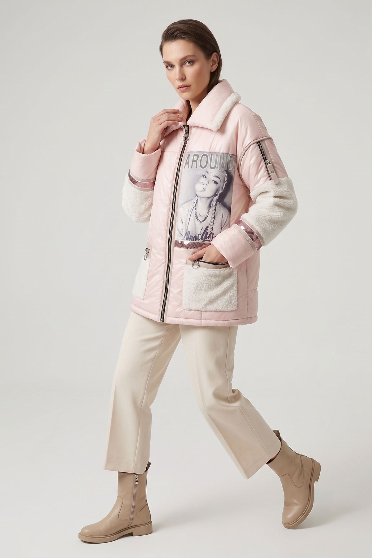 Pink Babs WomenS Fabric Coat