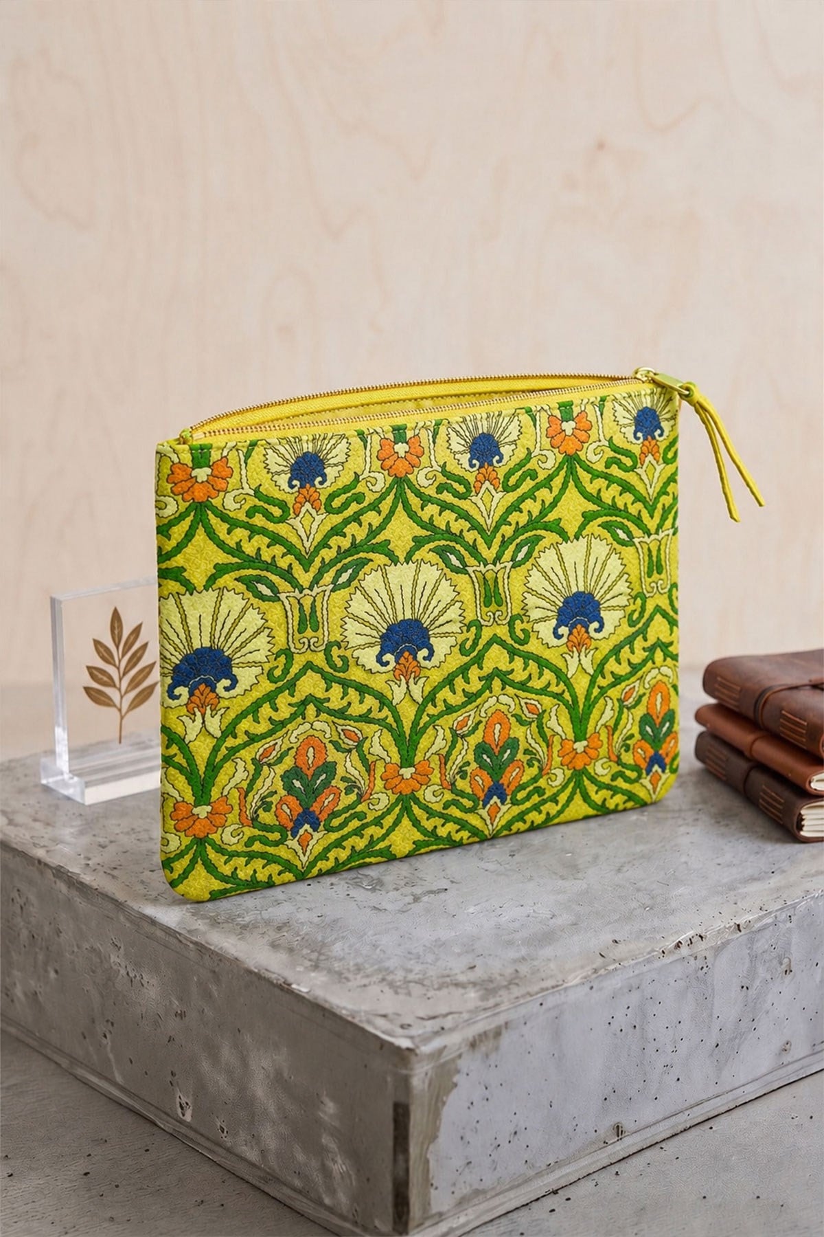 Yellow Large Felt Handbag