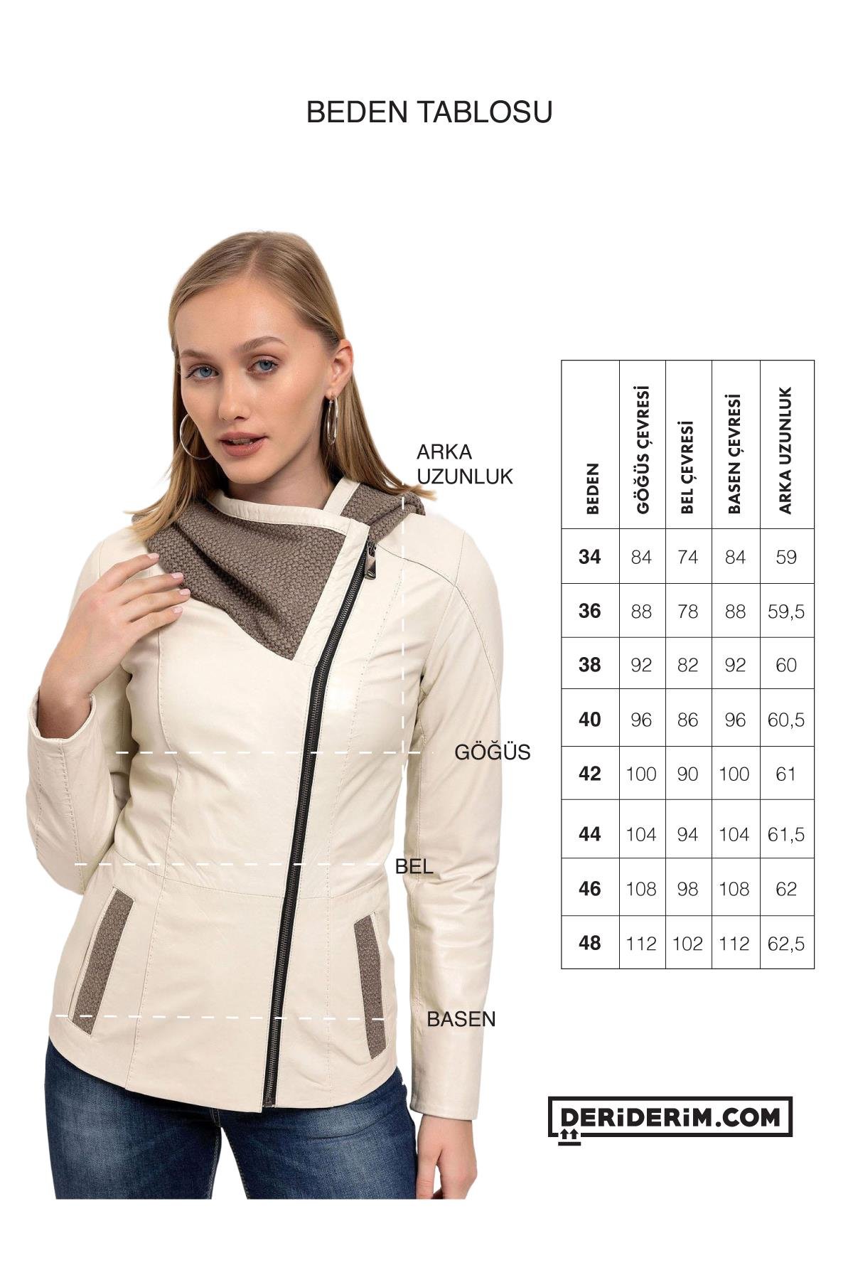 Siyah Antonia Triko Kapüşonlu Kadın Hakiki Deri Mont