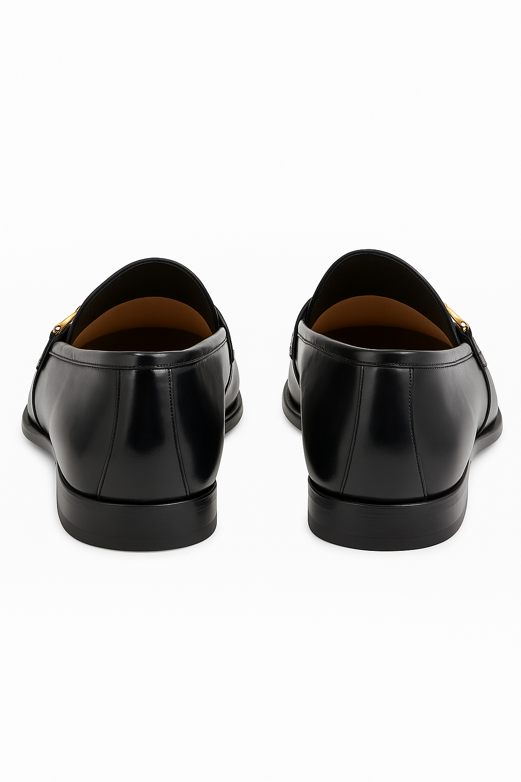 Siyah Deri Loafer -  Altın Tokalı Ayakkabı