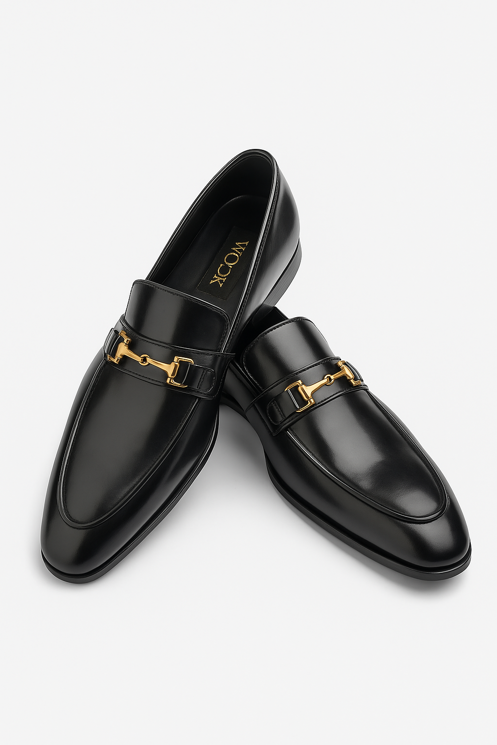 Siyah Deri Loafer -  Altın Tokalı Ayakkabı