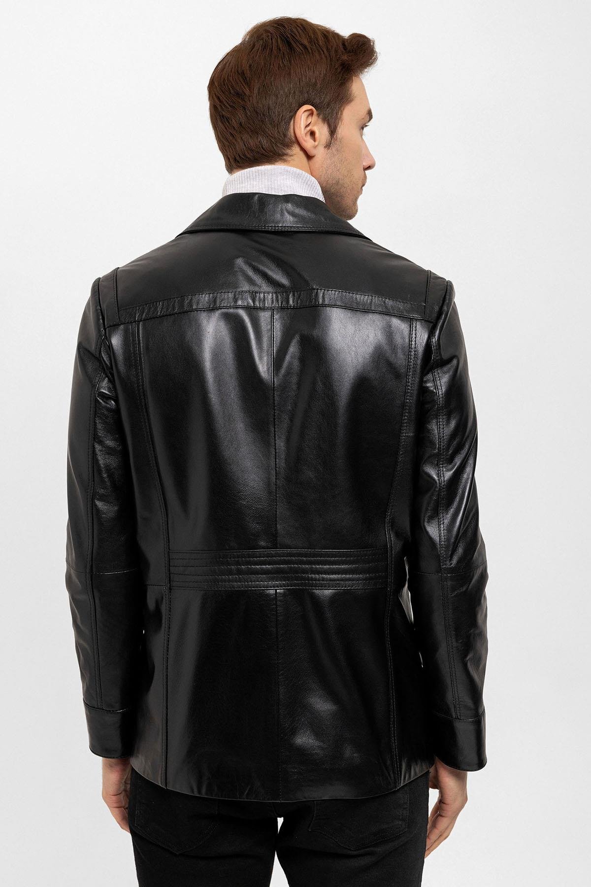 Black Douglas Men's Leather Coat