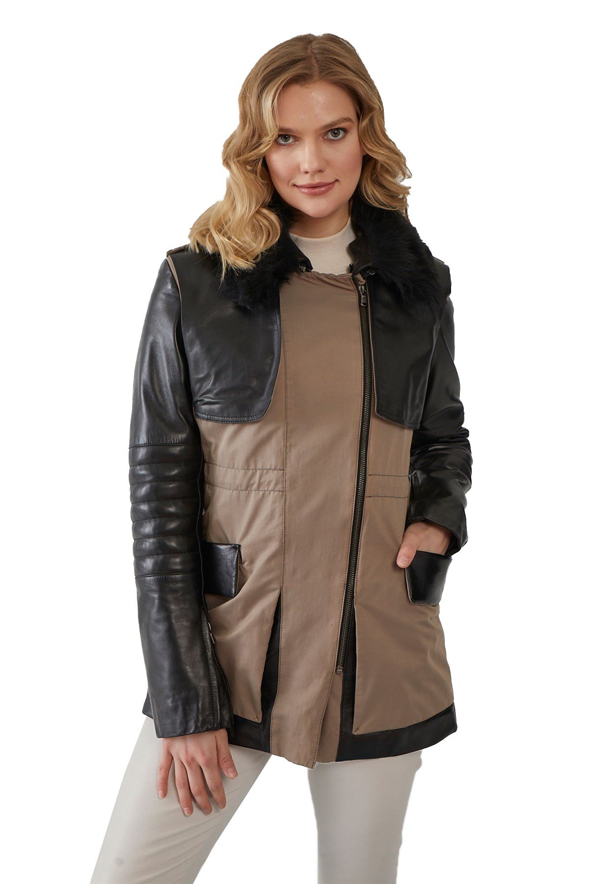 Black Georgina Women's Leather Coat