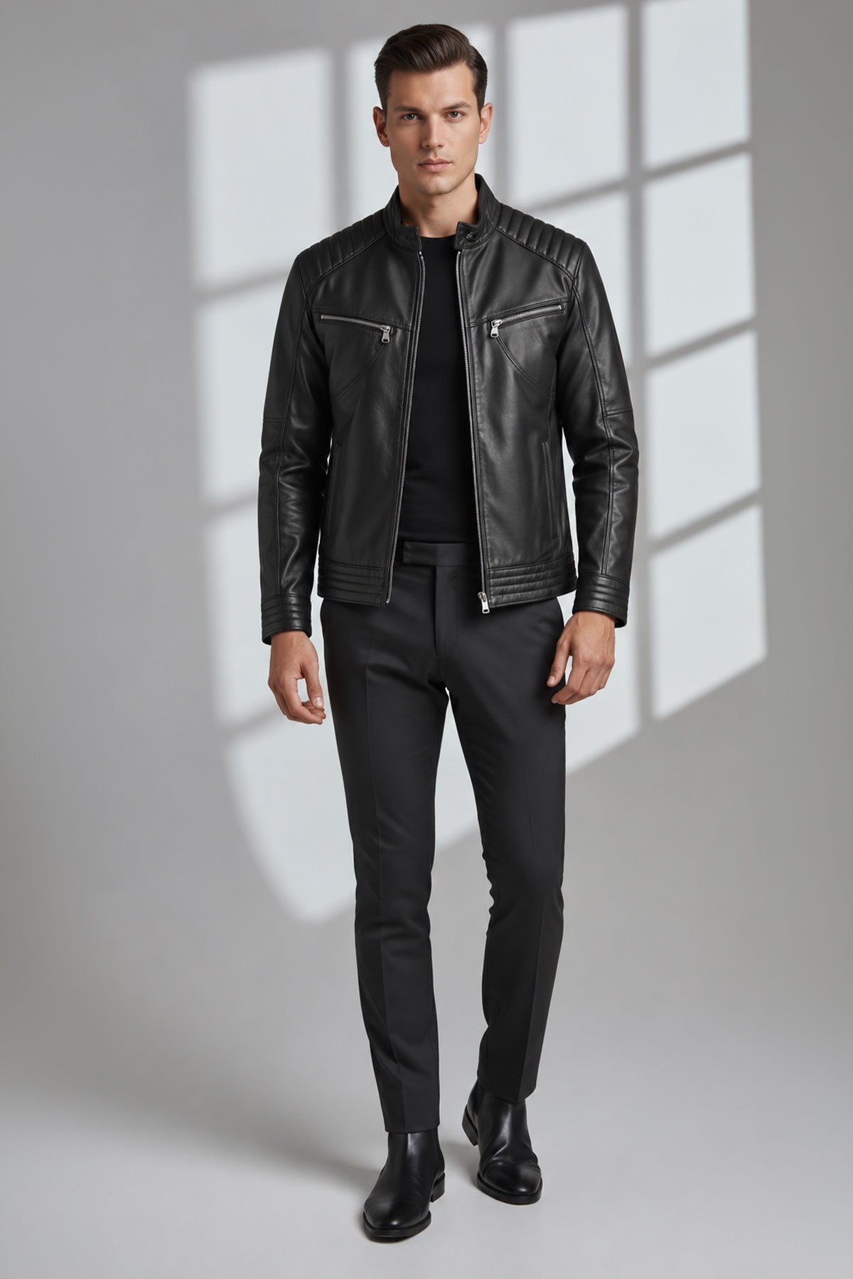 Black Hector Men's Leather Jacket