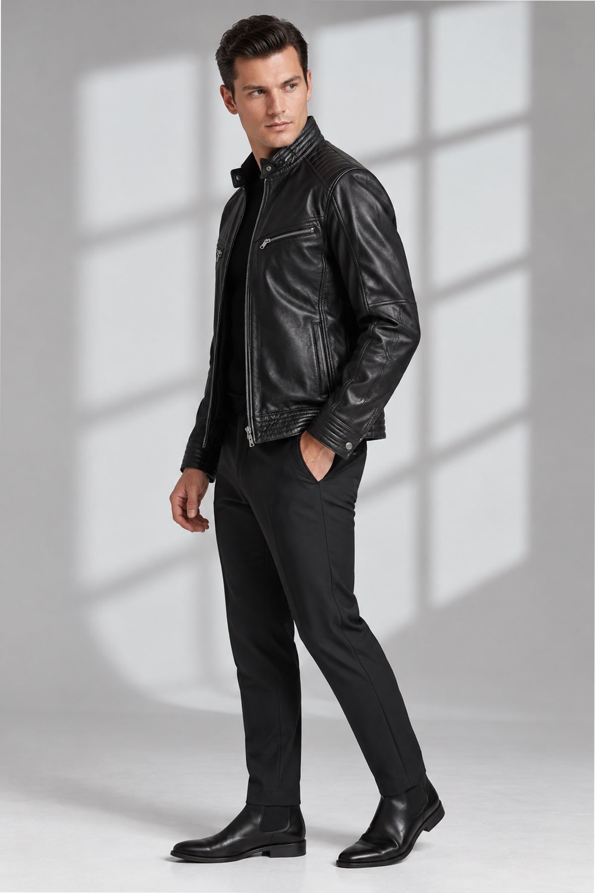 Black Hector Men's Leather Jacket