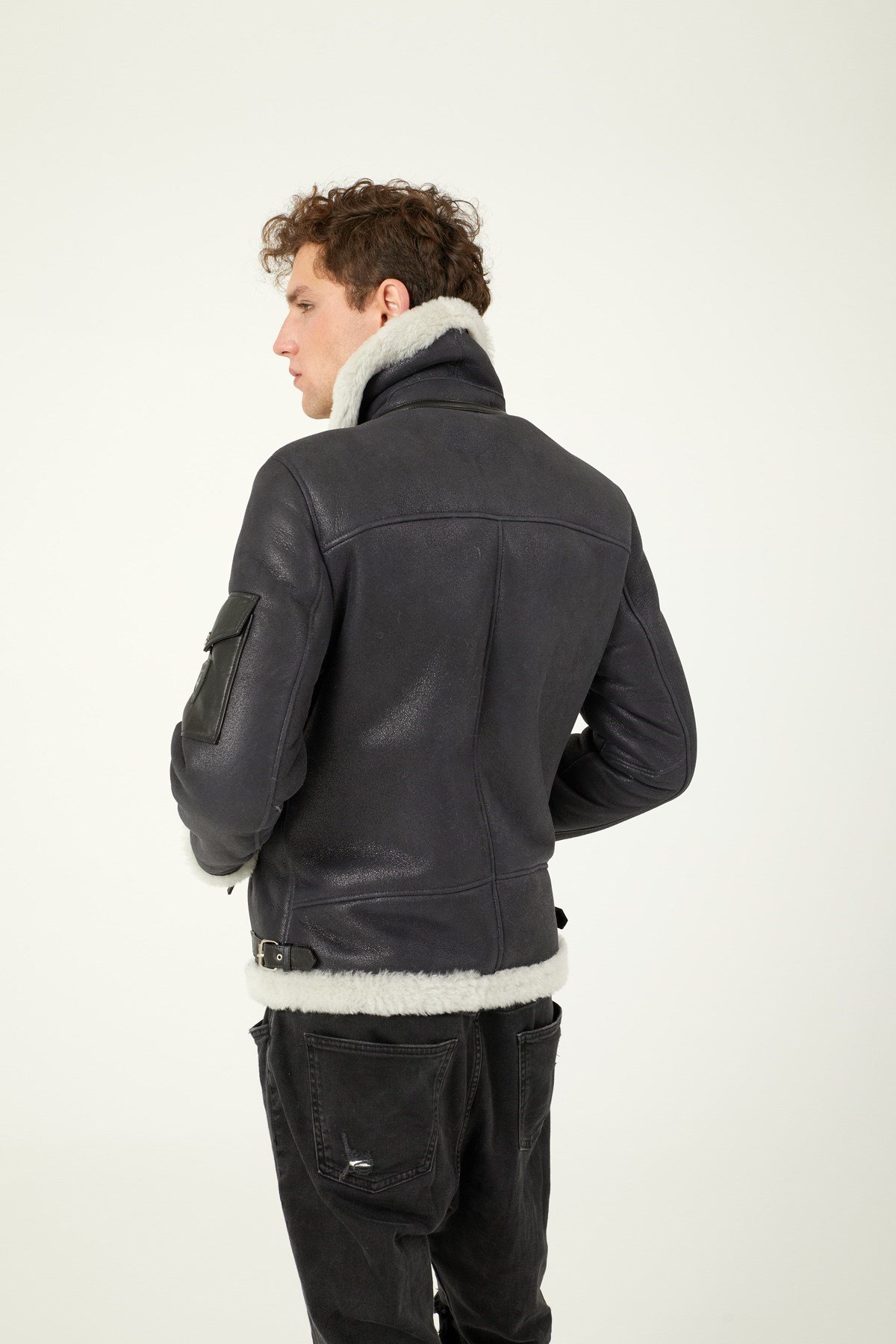 Black Herman Men's Fur Coat