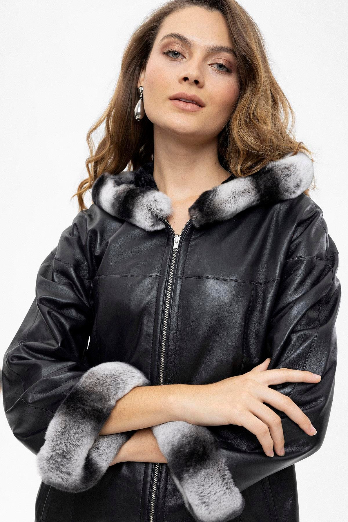 Black Paige Women's Leather Coat