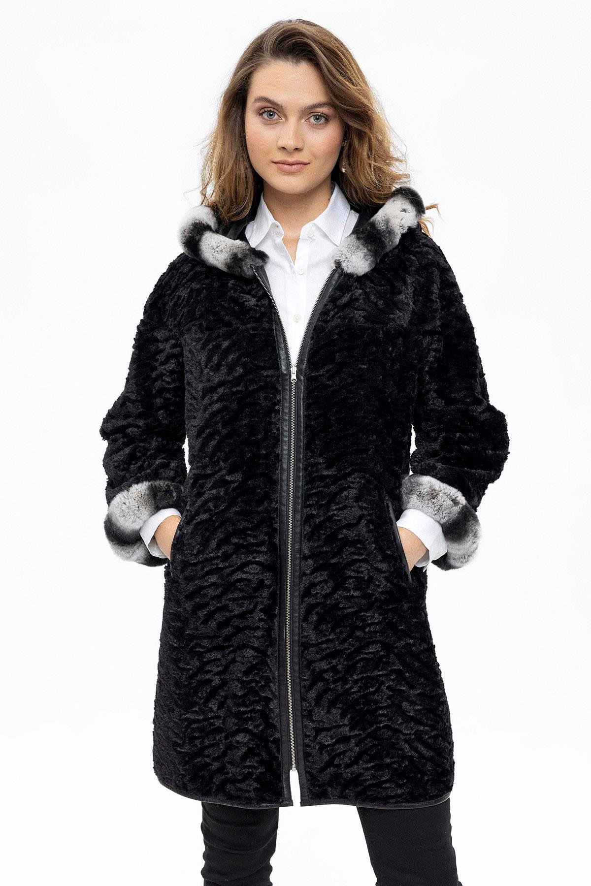 Black Paige Women's Leather Coat