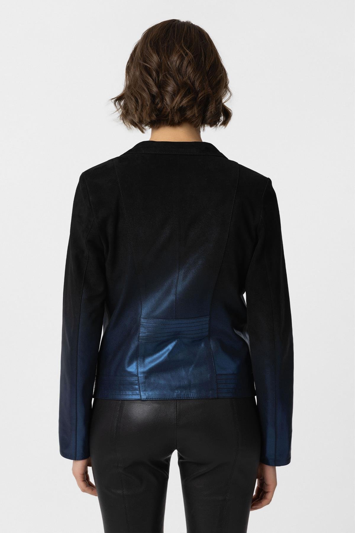 Black Navy Xenia Women's Suede Jacket