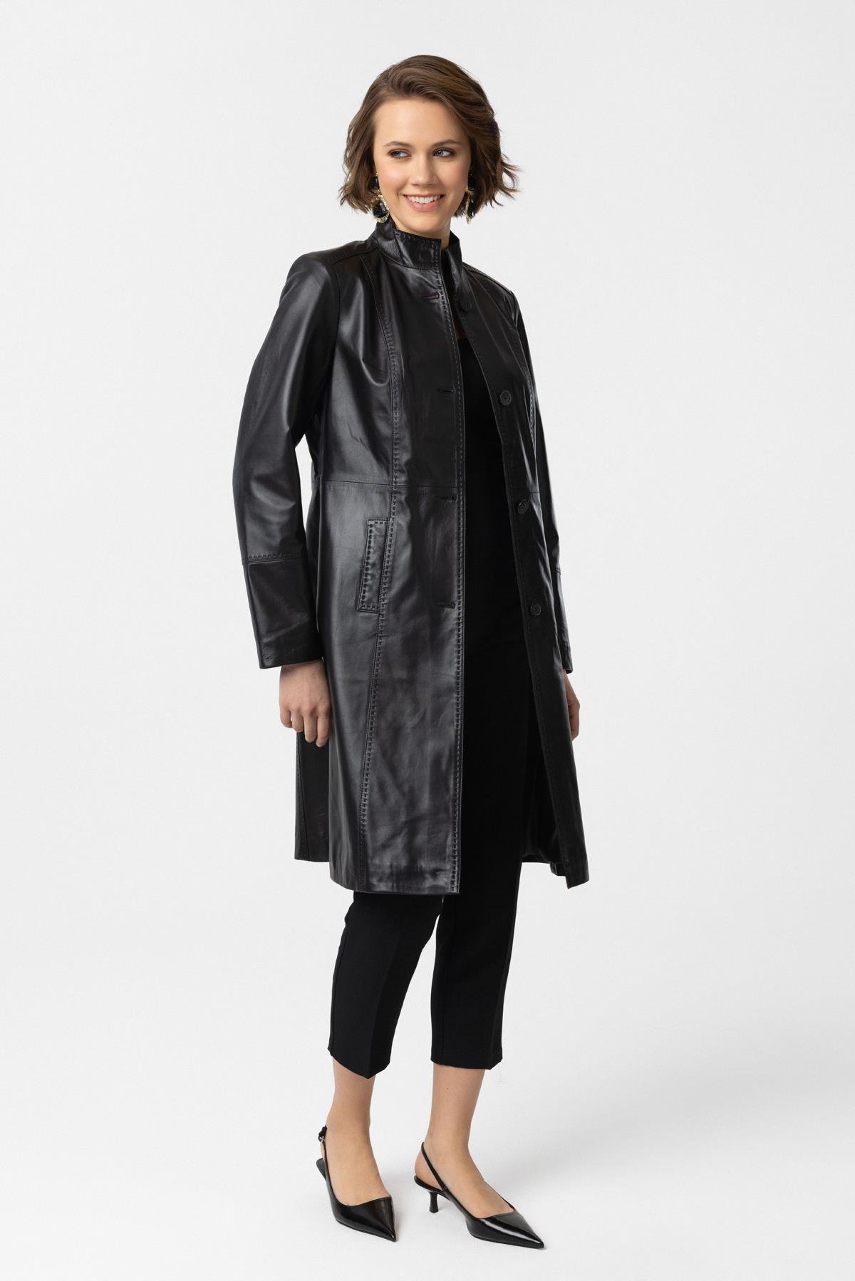 Chestnut Cara WomenS Leather Coat