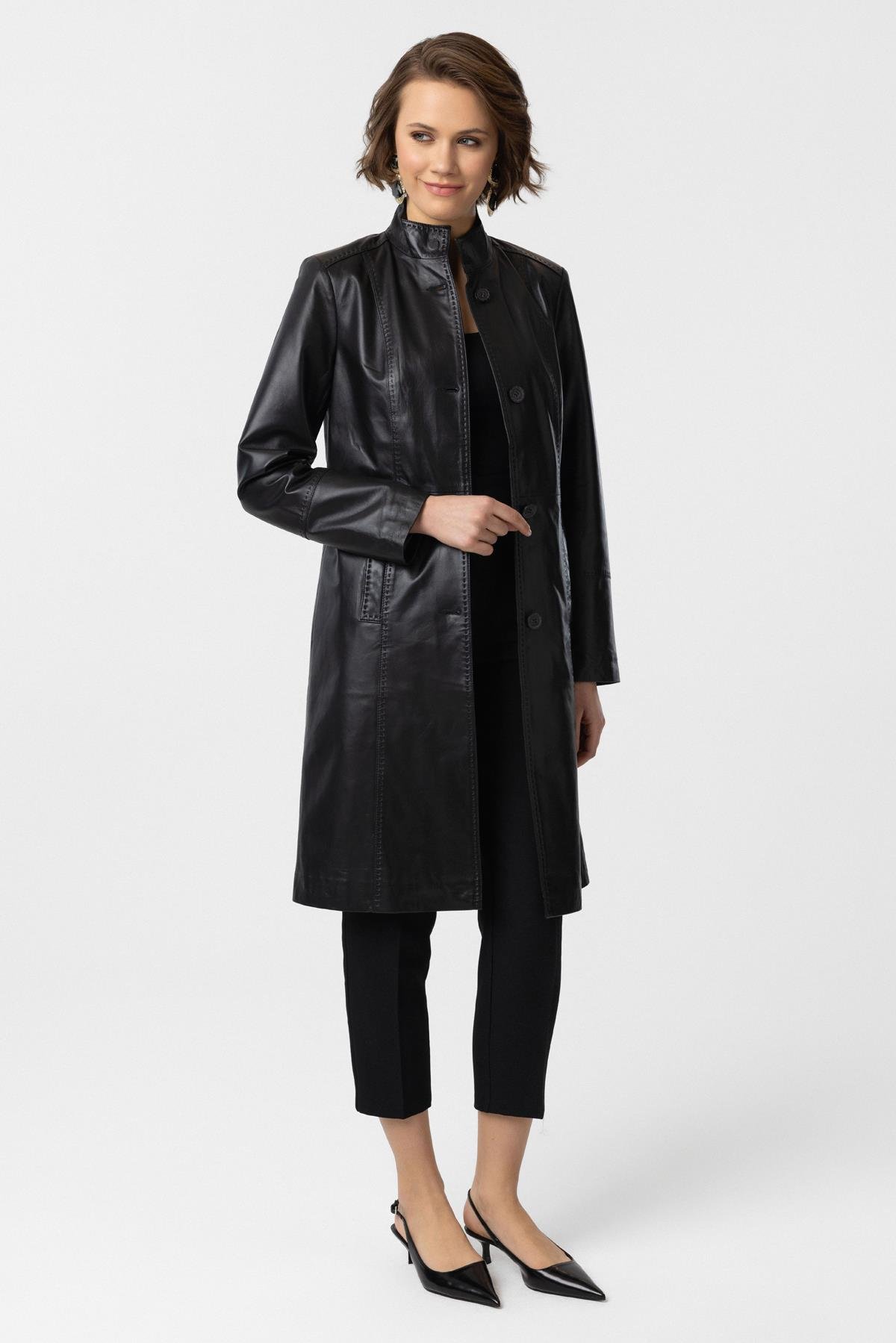 Chestnut Cara WomenS Leather Coat