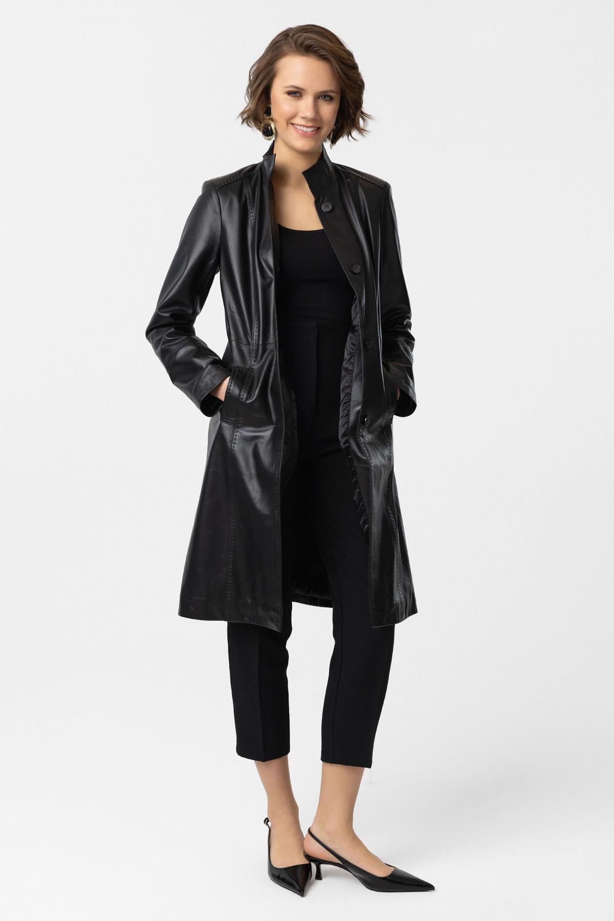Chestnut Cara WomenS Leather Coat