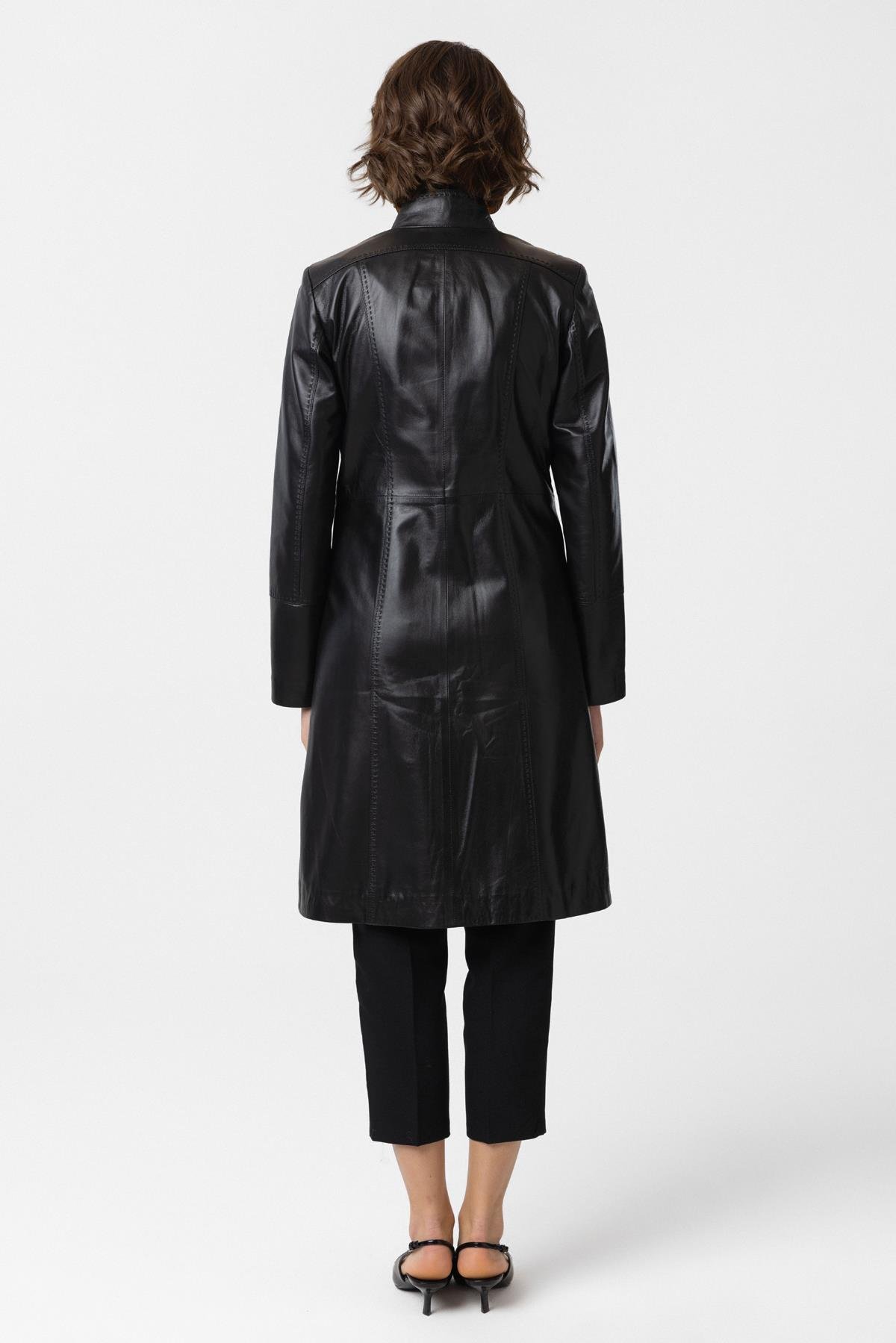 Chestnut Cara WomenS Leather Coat