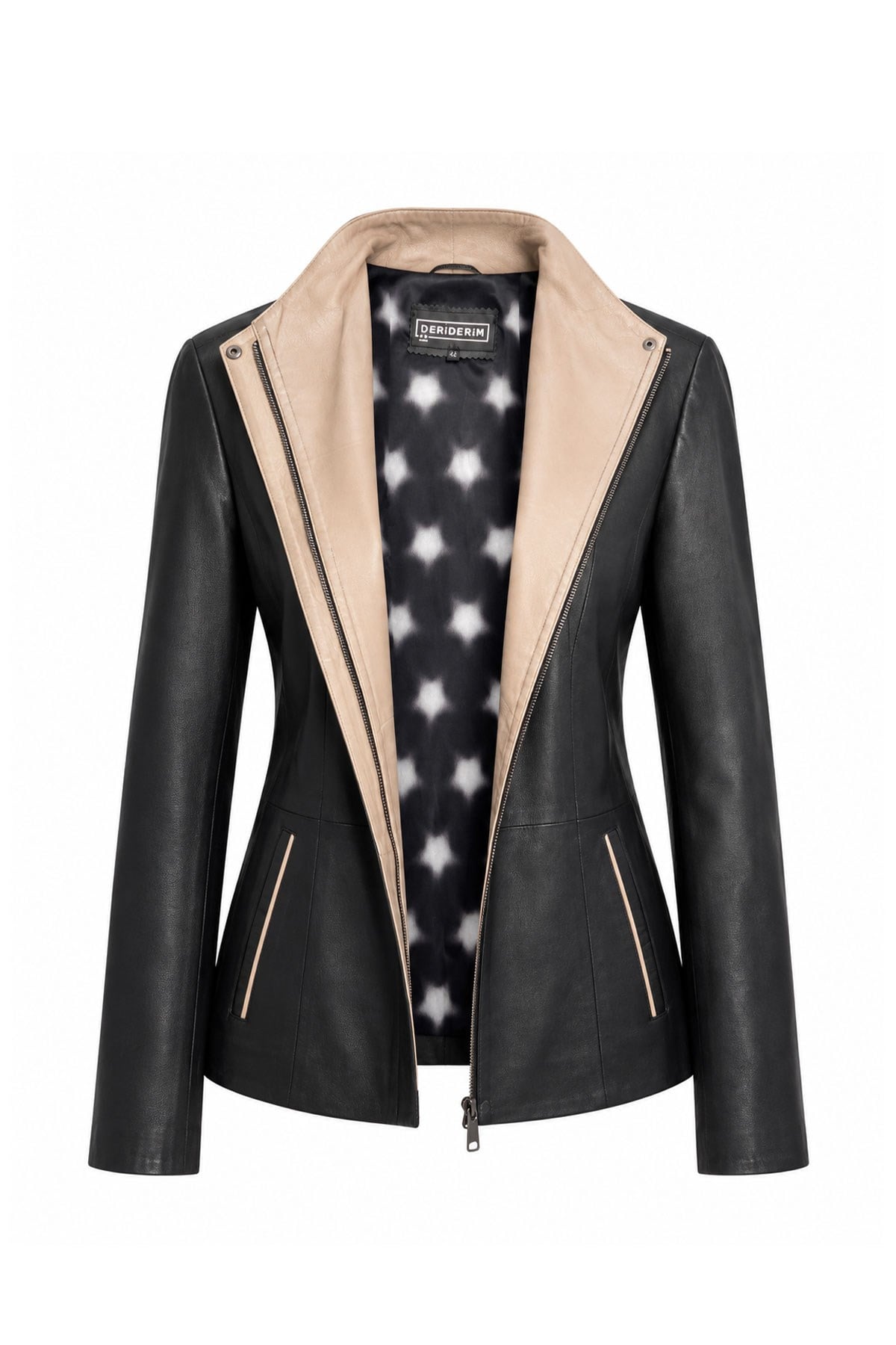 Black Lauretta Women's Leather Coat