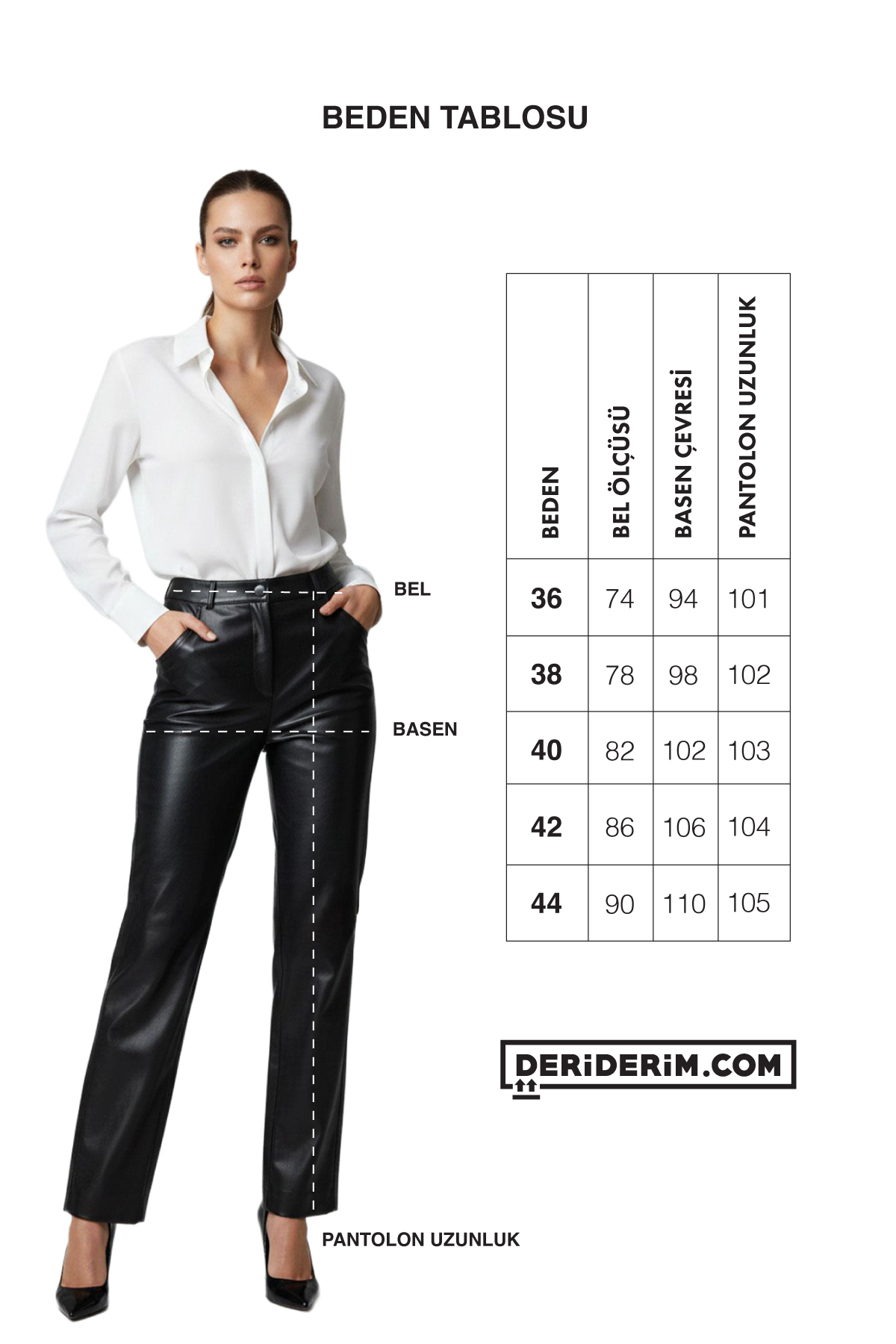 Siyah Lora Normal Bel Düz Paça Kadın Hakiki Deri Pantolon