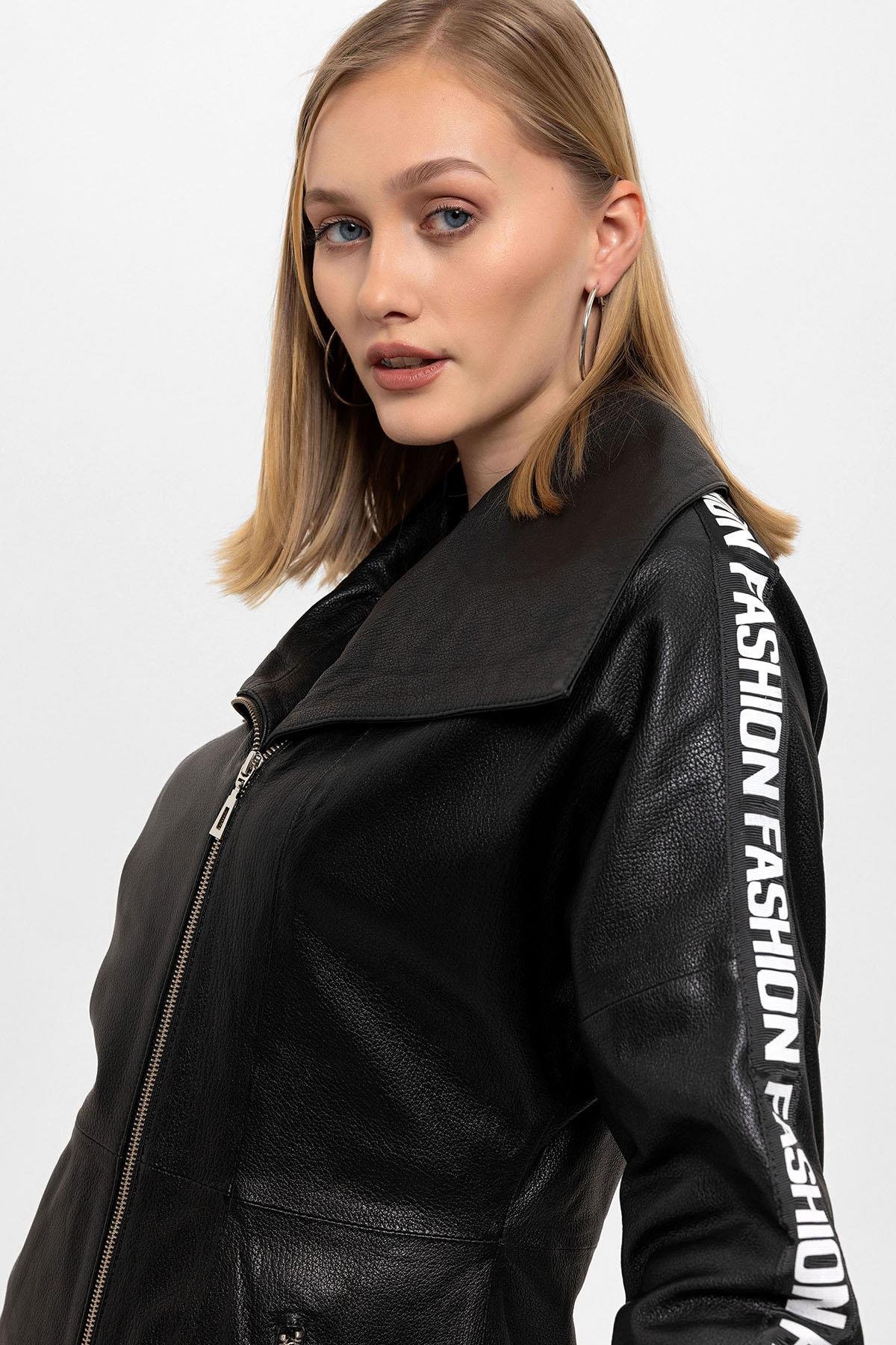 Black Lori Women's Leather Coat