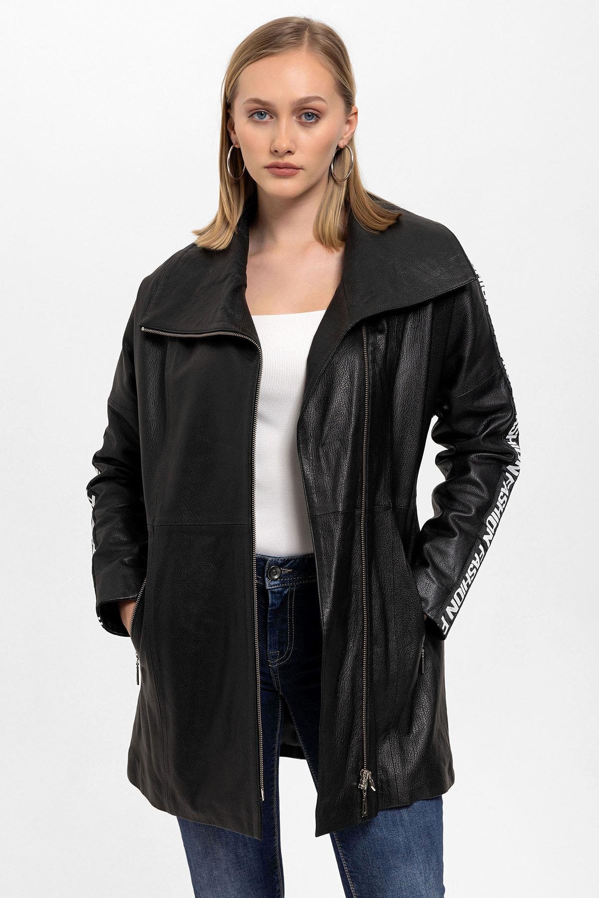 Black Lori Women's Leather Coat