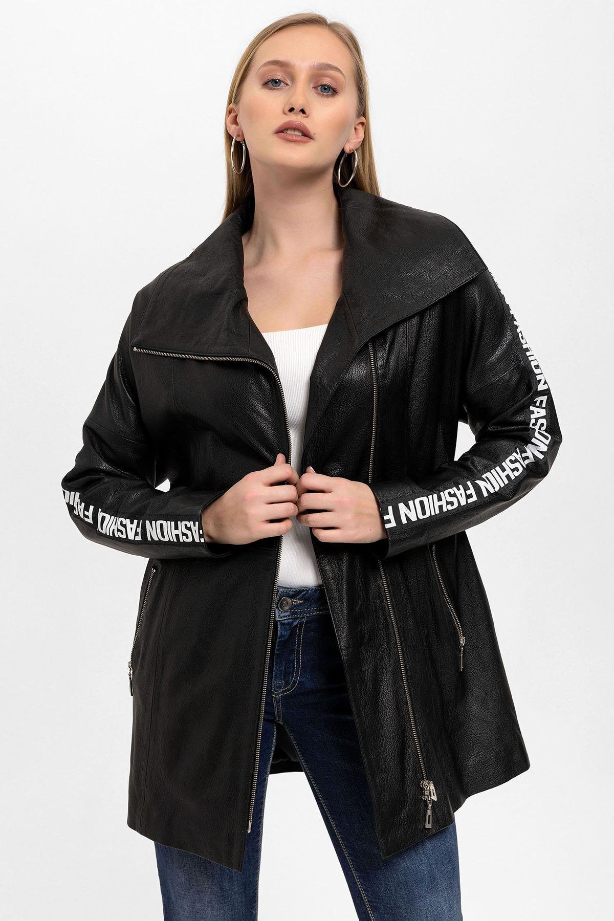 Black Lori Women's Leather Coat