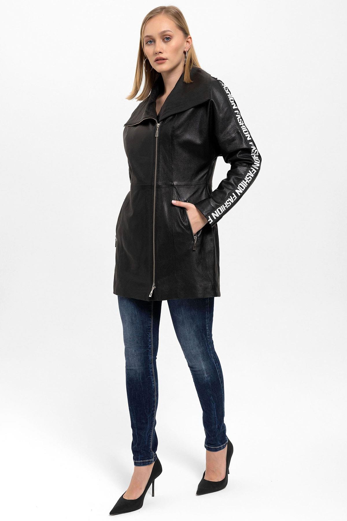 Black Lori Women's Leather Coat