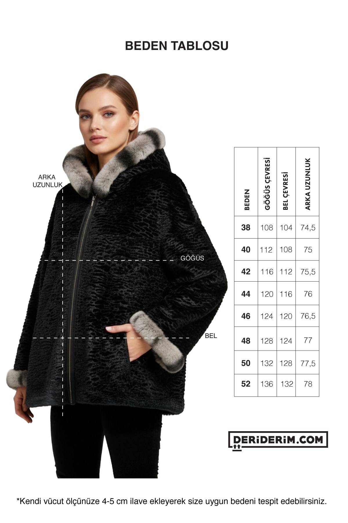 Black Pair Wide Cut Fabric Double-sided Hood and Sleeve Fur Womens Genuine Leather Coat