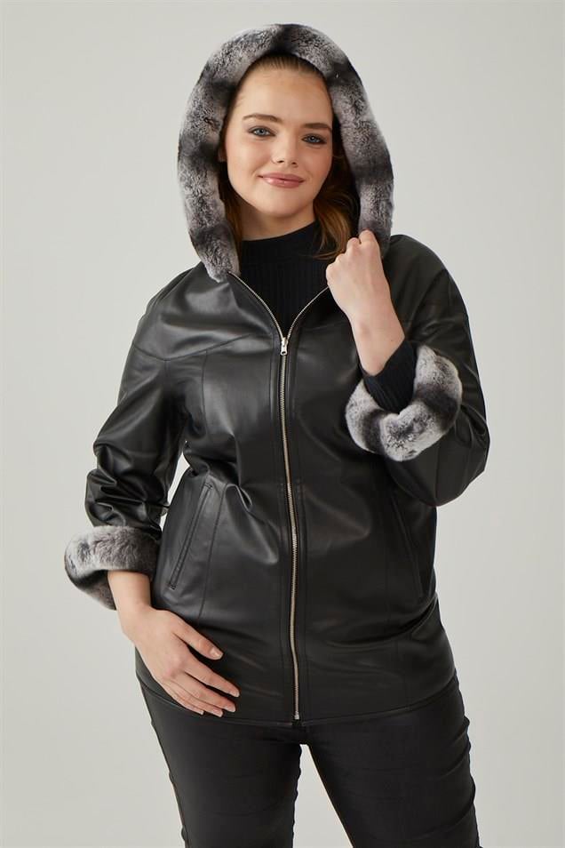 Black Perla Women's Leather Coat