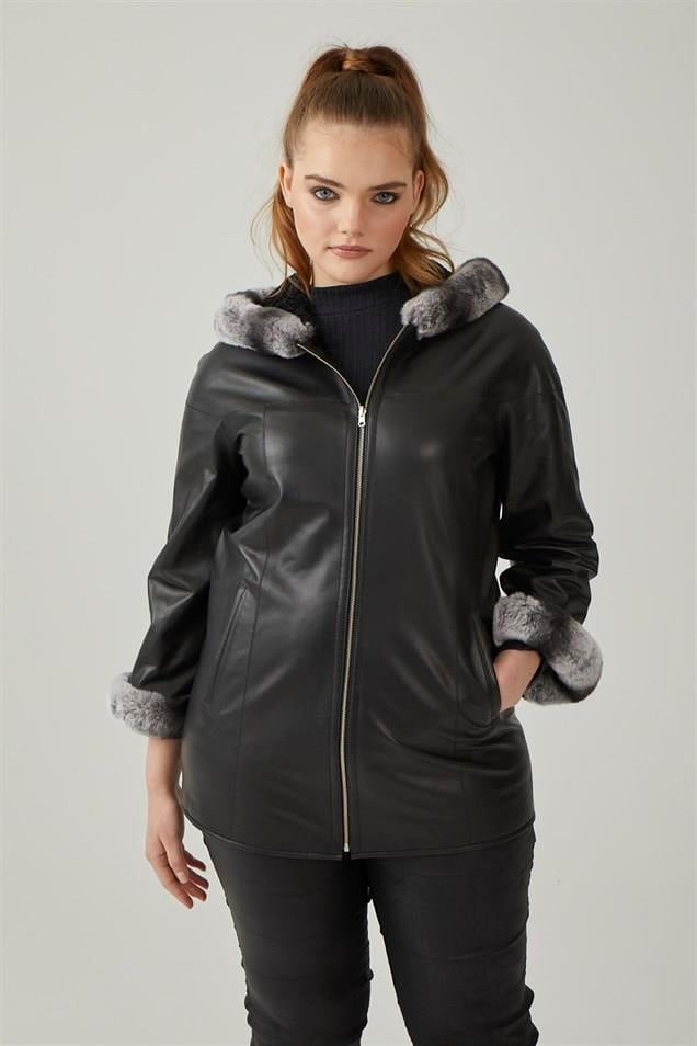 Black Perla Women's Leather Coat