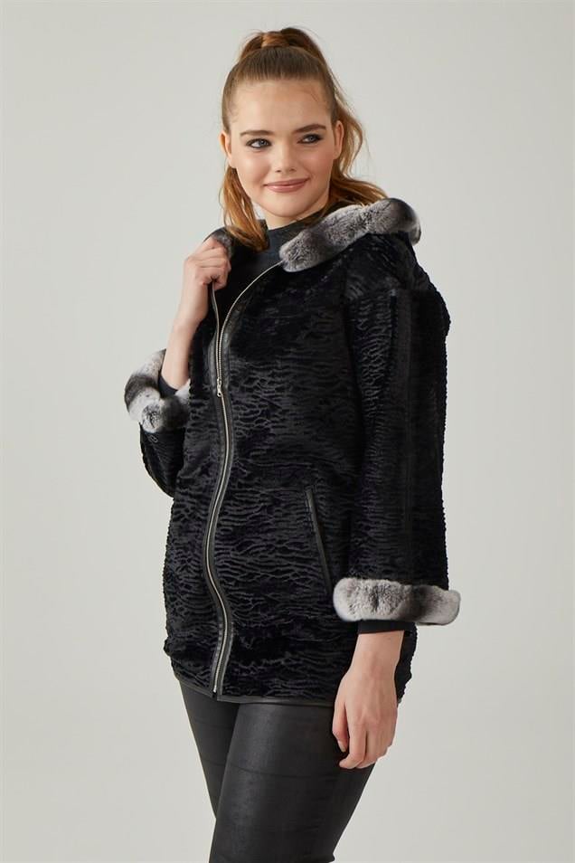 Black Perla Women's Leather Coat