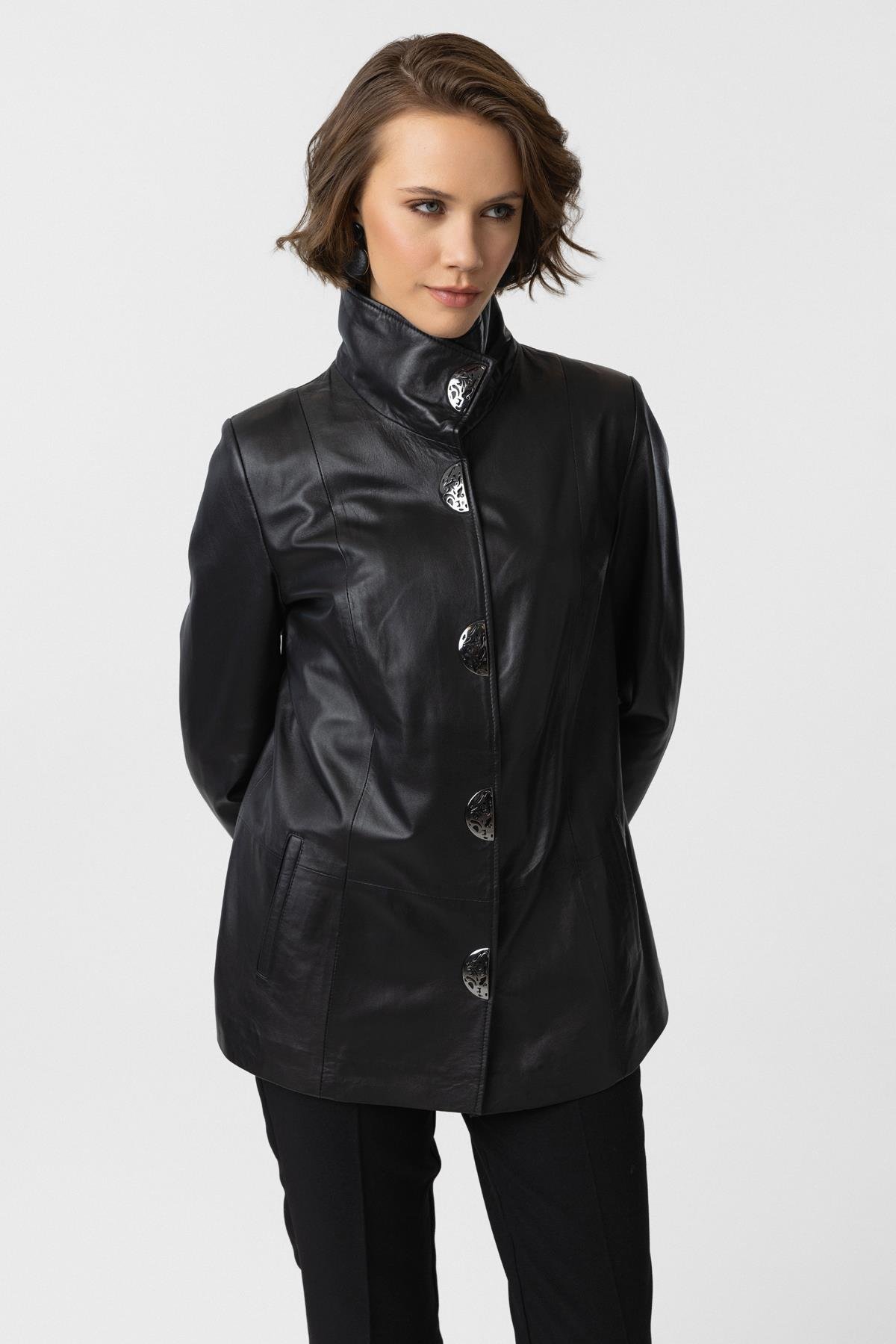 Black Rowena Womens Leather Jacket