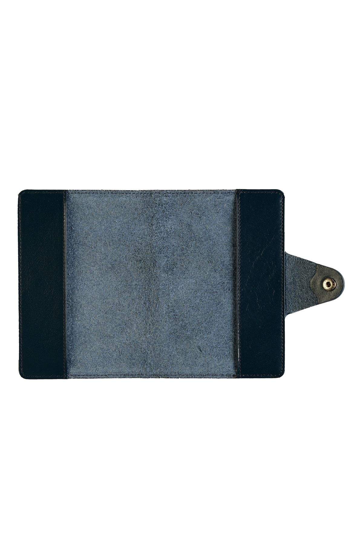 Black Snake Patterned Leather Passport Holder