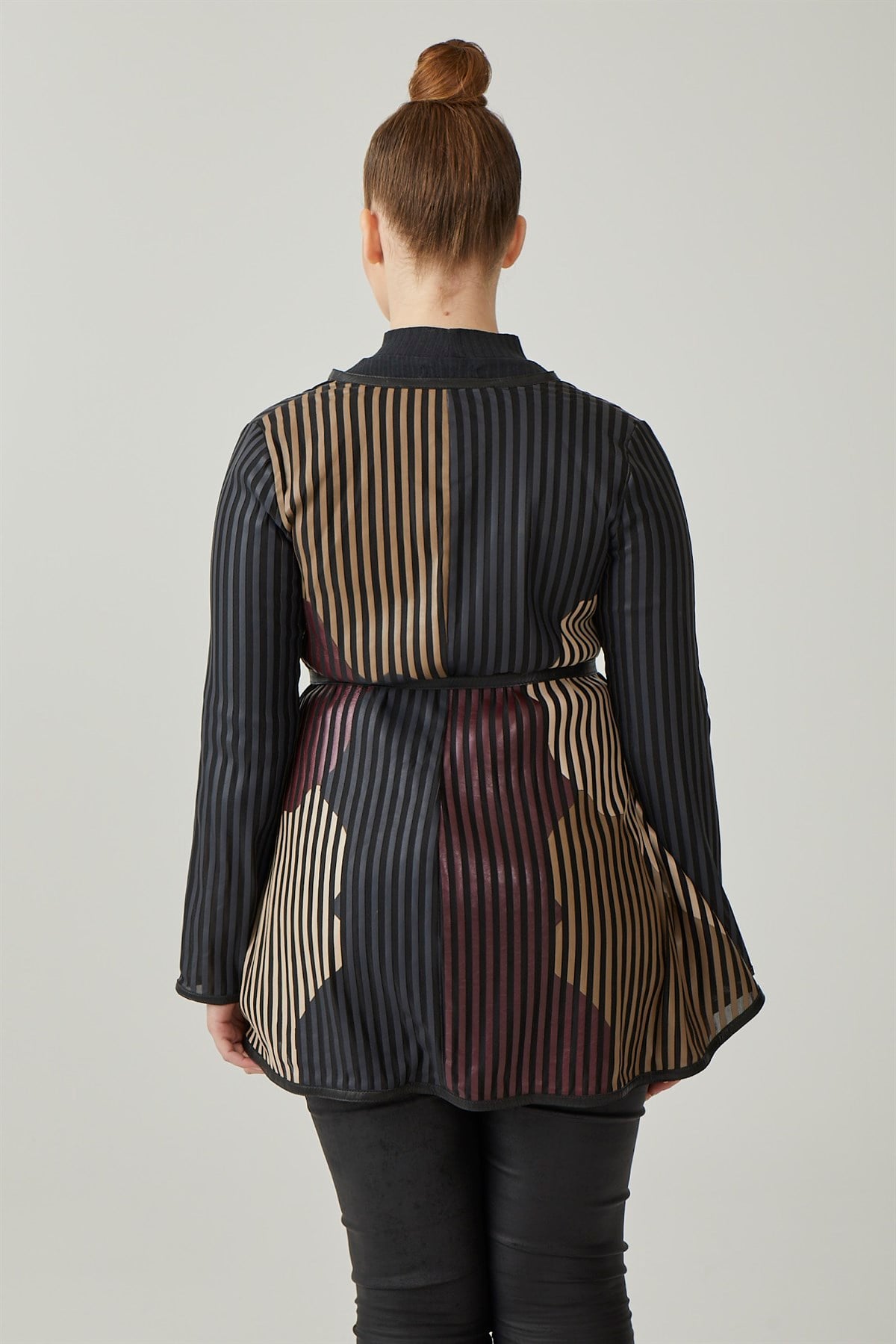 Striped Kadın Deri Ceket