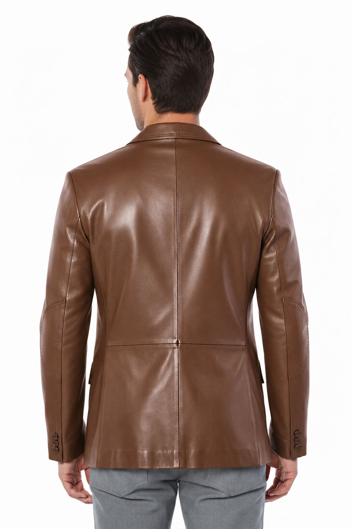 Taba Lou Erkek Hakiki Deri Blazer Ceket
