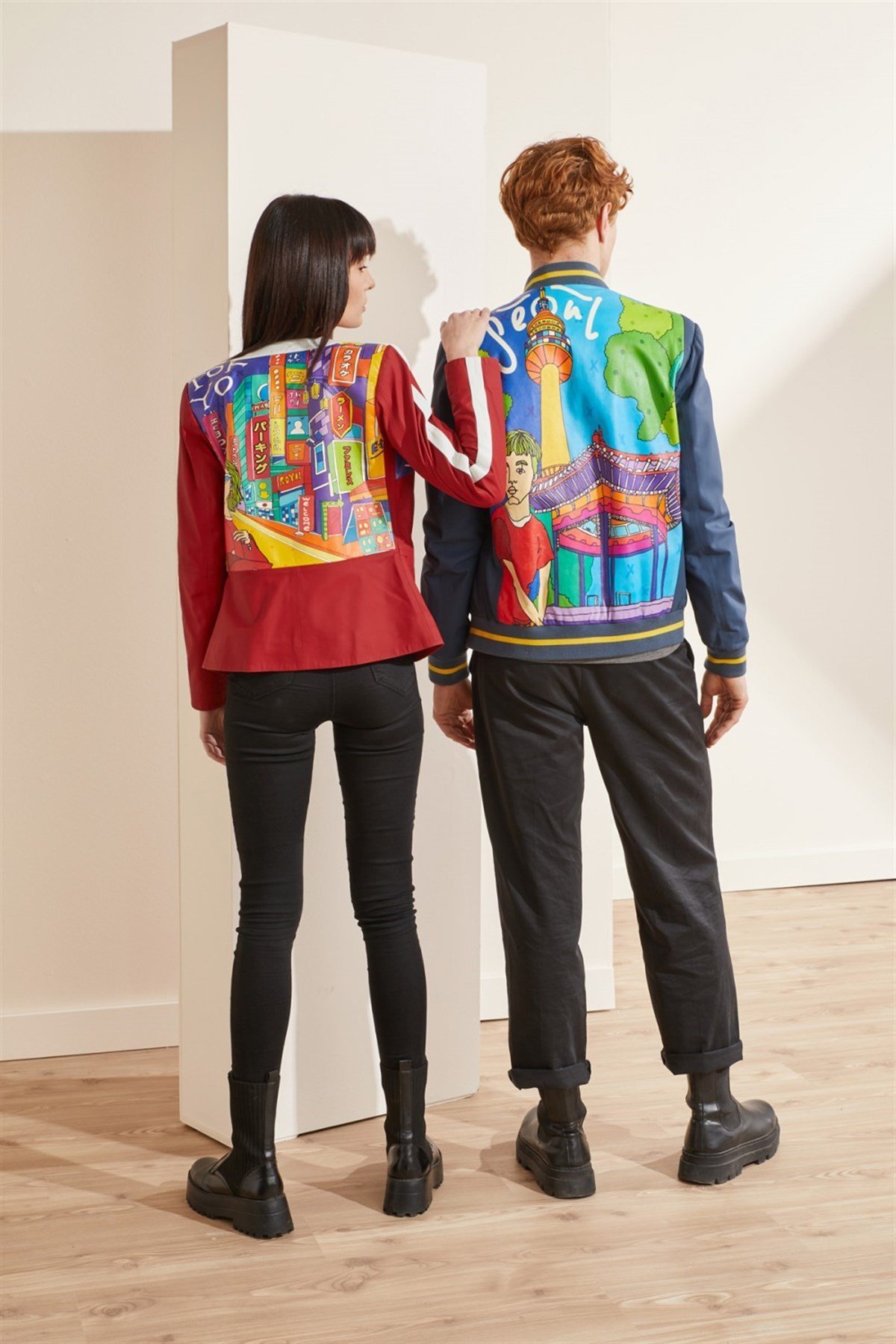 Tokyo Printed Women's Leather Jacket