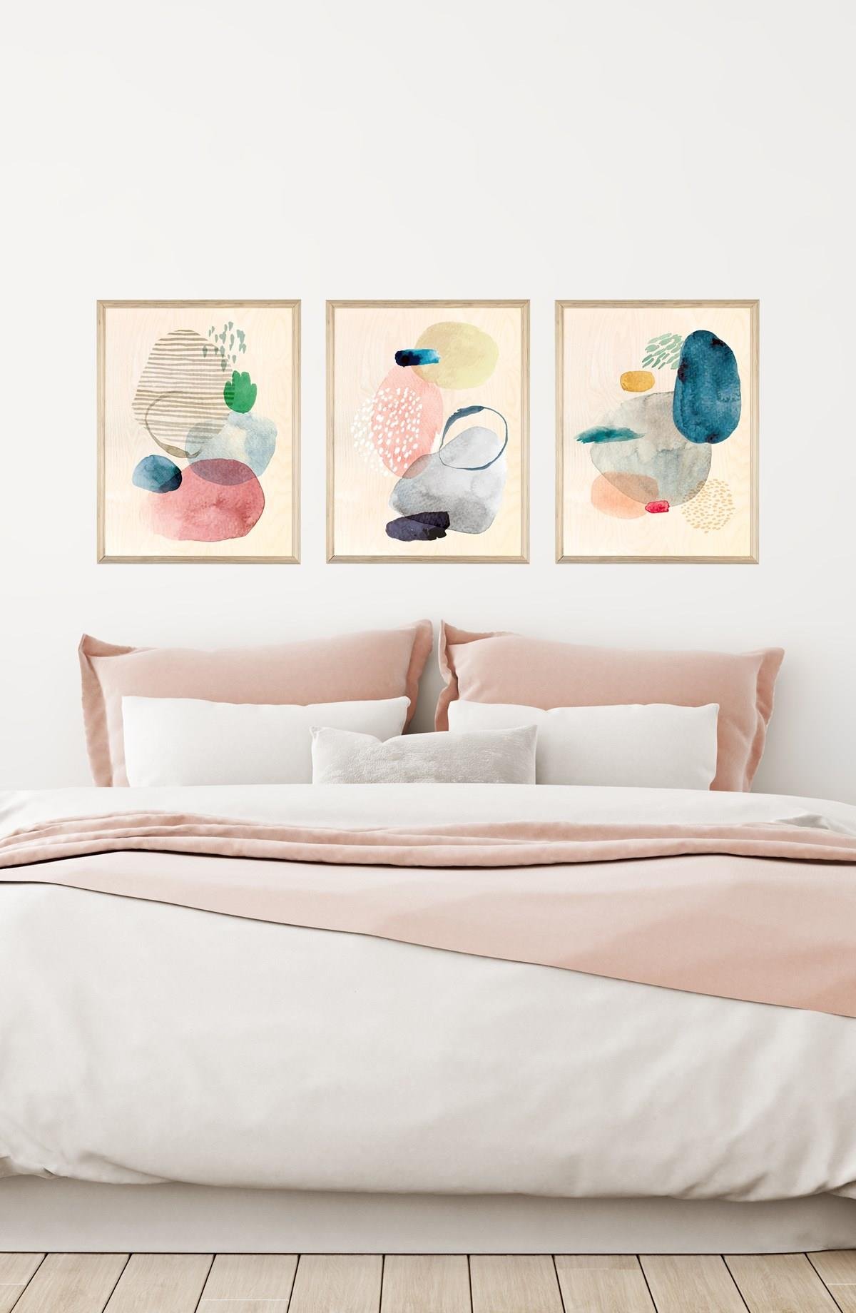 TRIPLE ART ABSTRACT Wooden Table