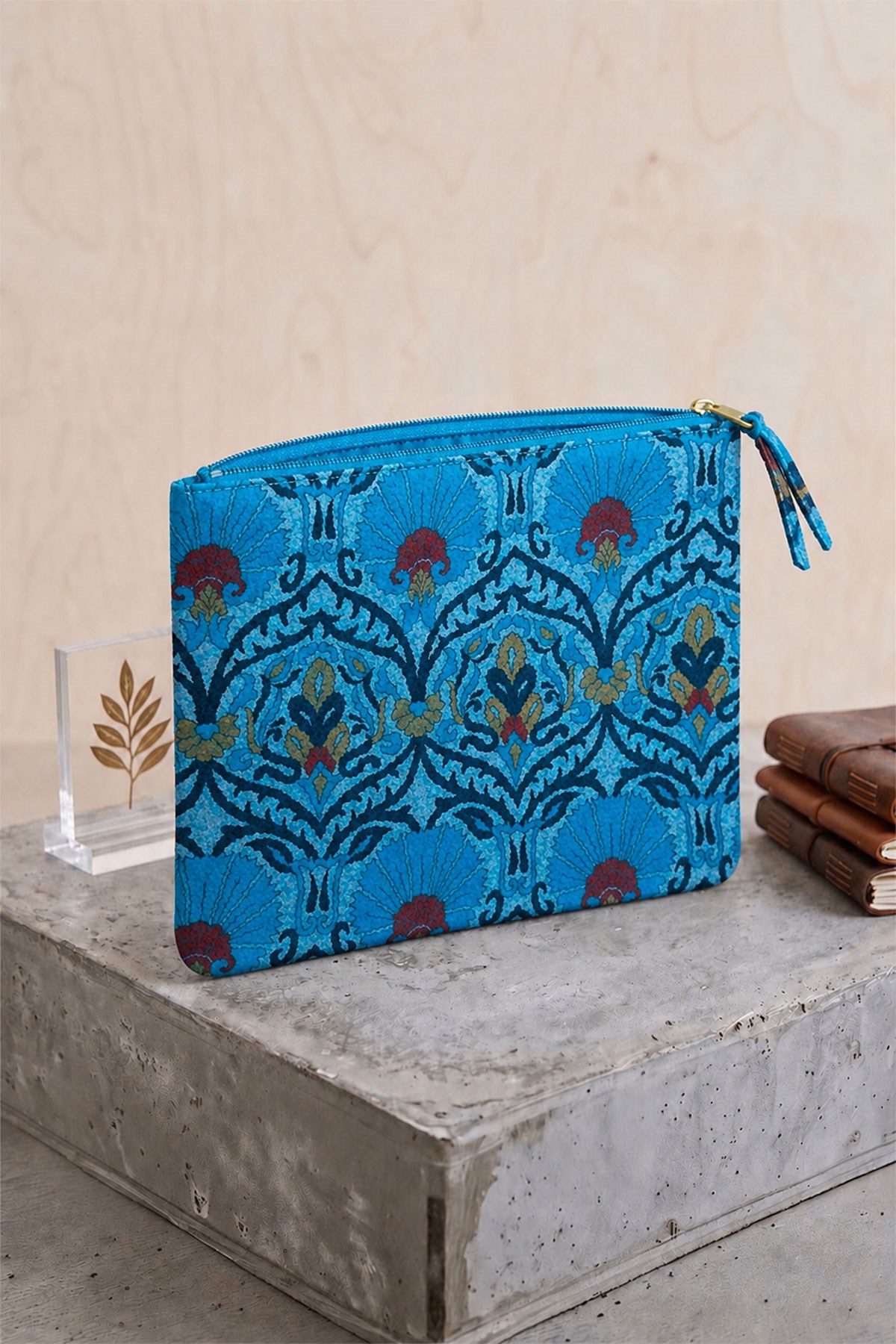 Turquoise Large Felt Handbag