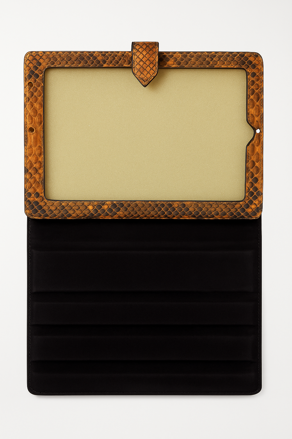 Turuncu Hakiki Deri 12 İnç Ipad Tablet Kılıfı