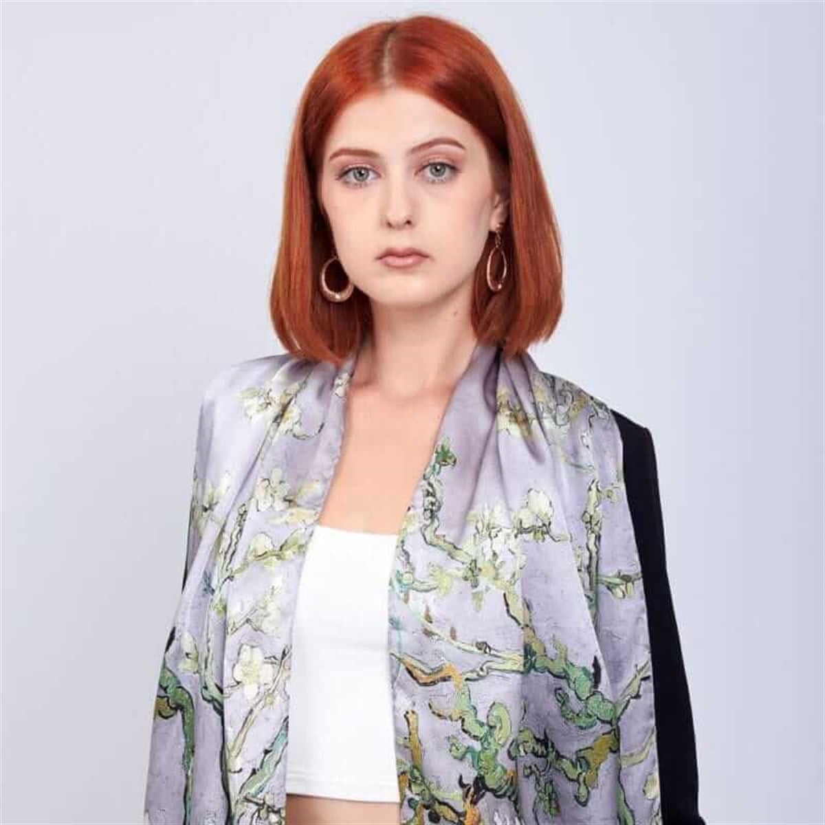 VAN GOGH ALMOND BLOSSOMS DESENLİ FULAR