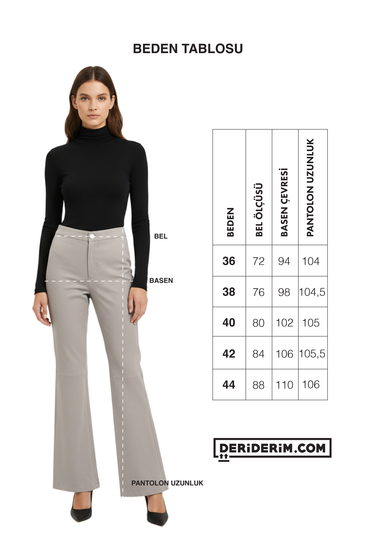 Vera Yüksek Bel Siyah Hakiki Streç Deri İspanyol Paça Pantolon