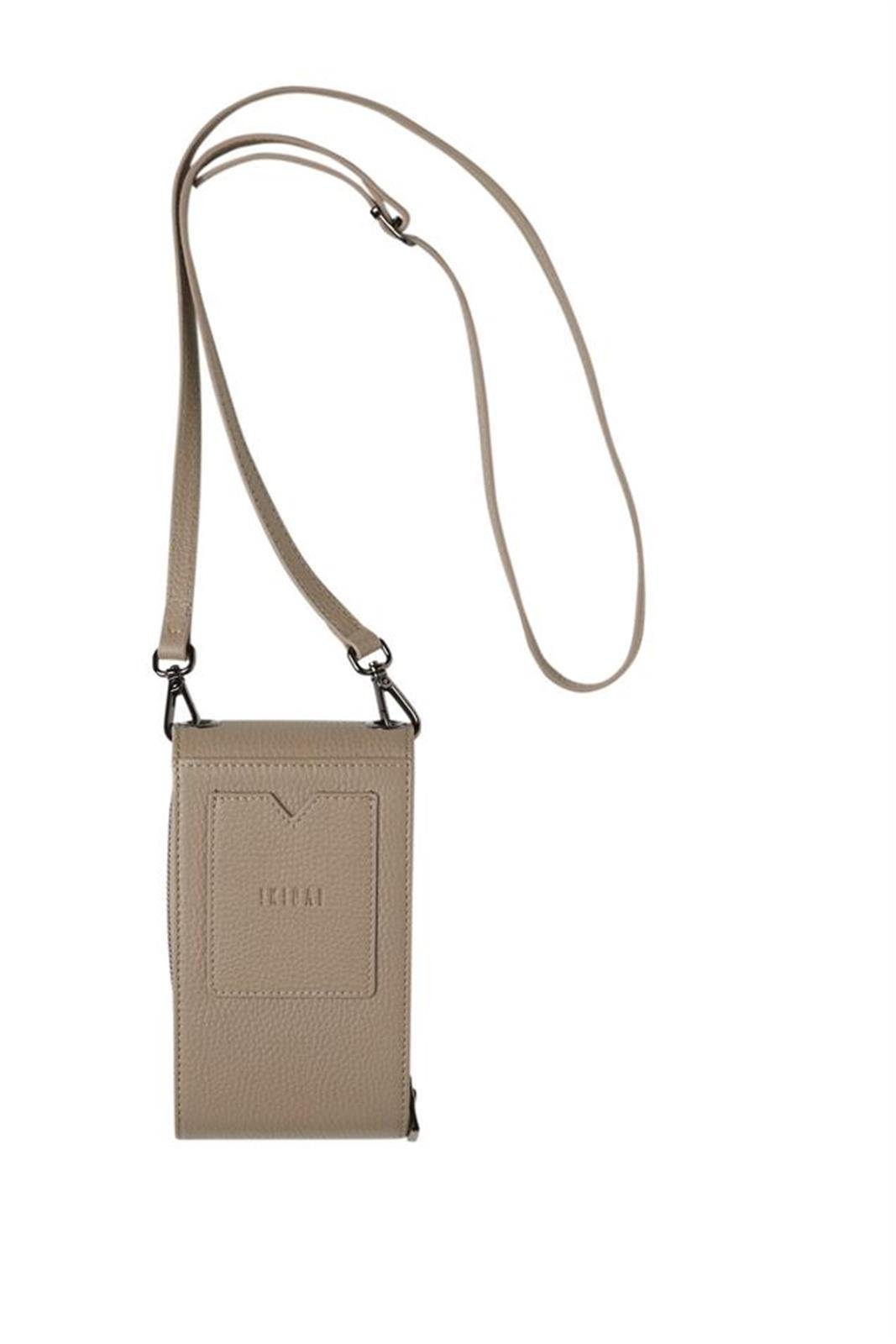 Vizon Ayarlanabilir Saplı Telefon ve Kartlık Bölmeli Hakiki Deri Fermuarlı Kadın Cüzdan Çanta