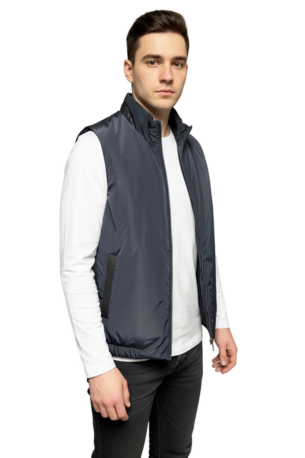 Walter Hakiki Deri Erkek Lacivert Yelek