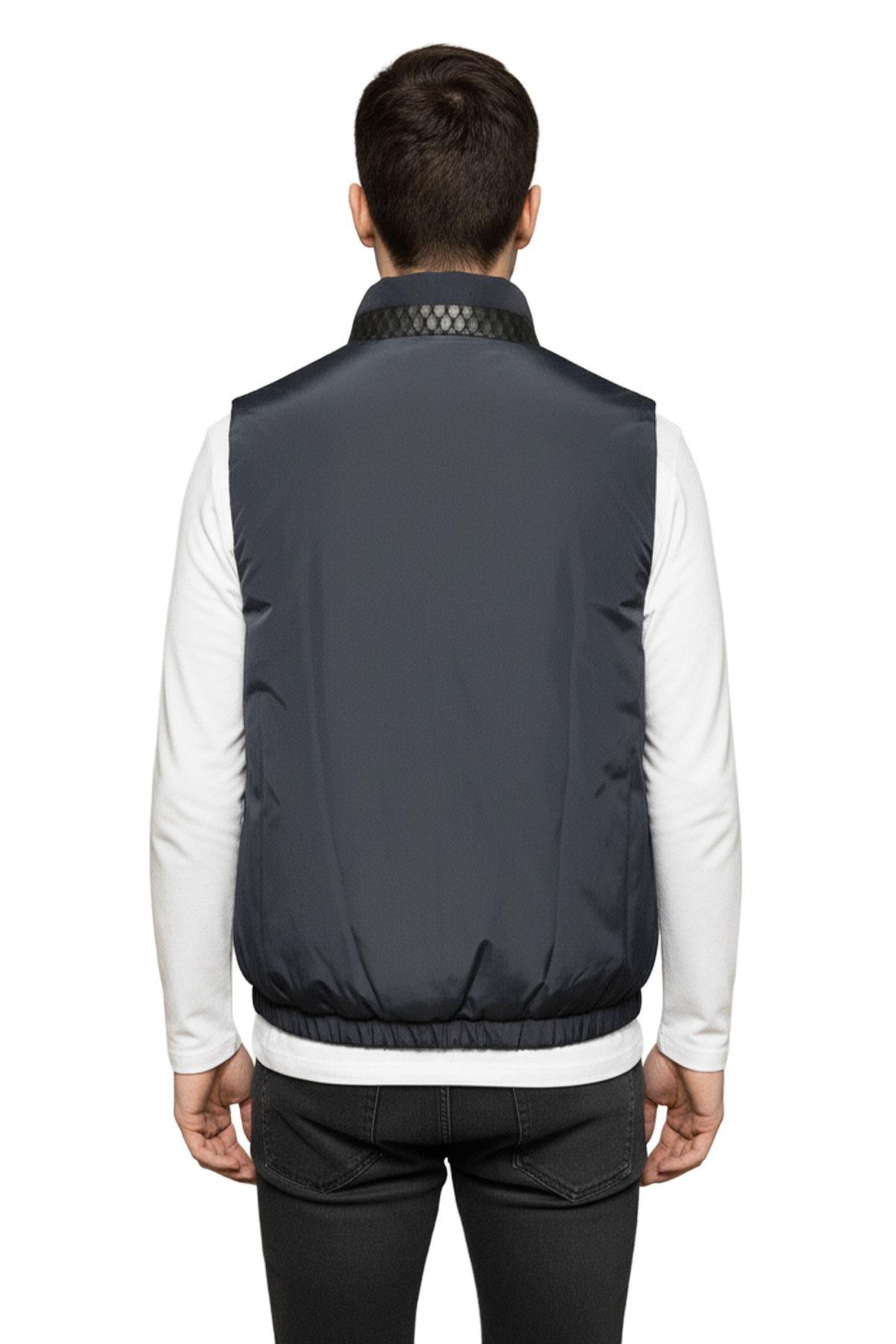 Walter Hakiki Deri Erkek Lacivert Yelek