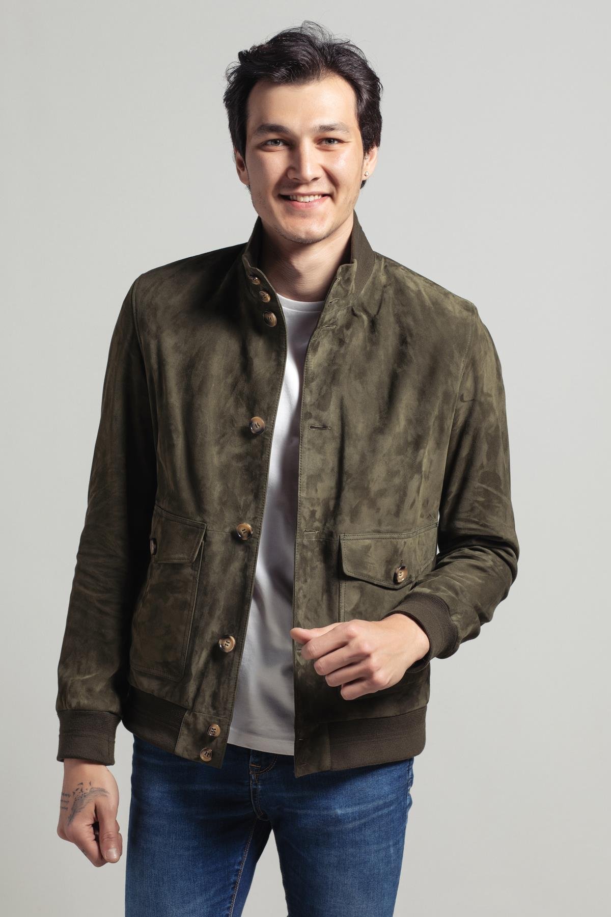 Green Knox Men's Suede Coat