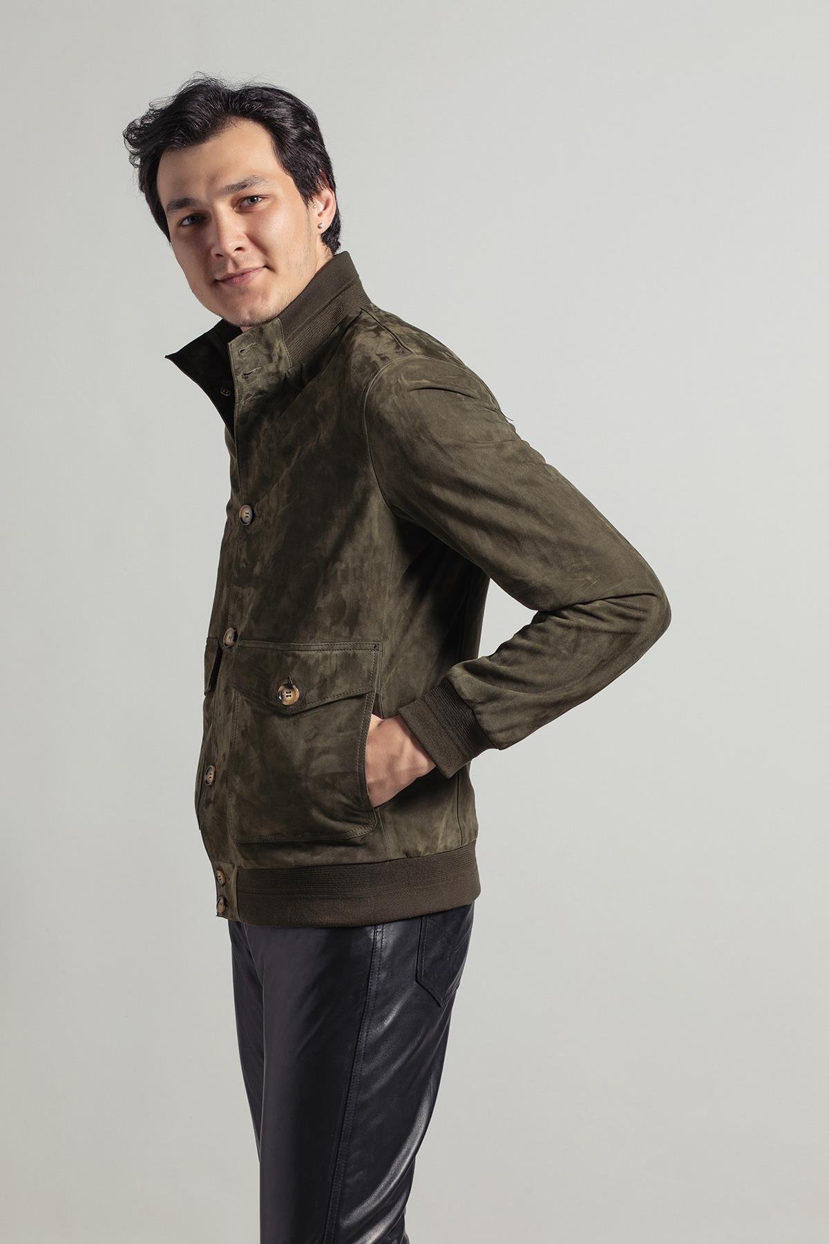 Green Knox Men's Suede Coat