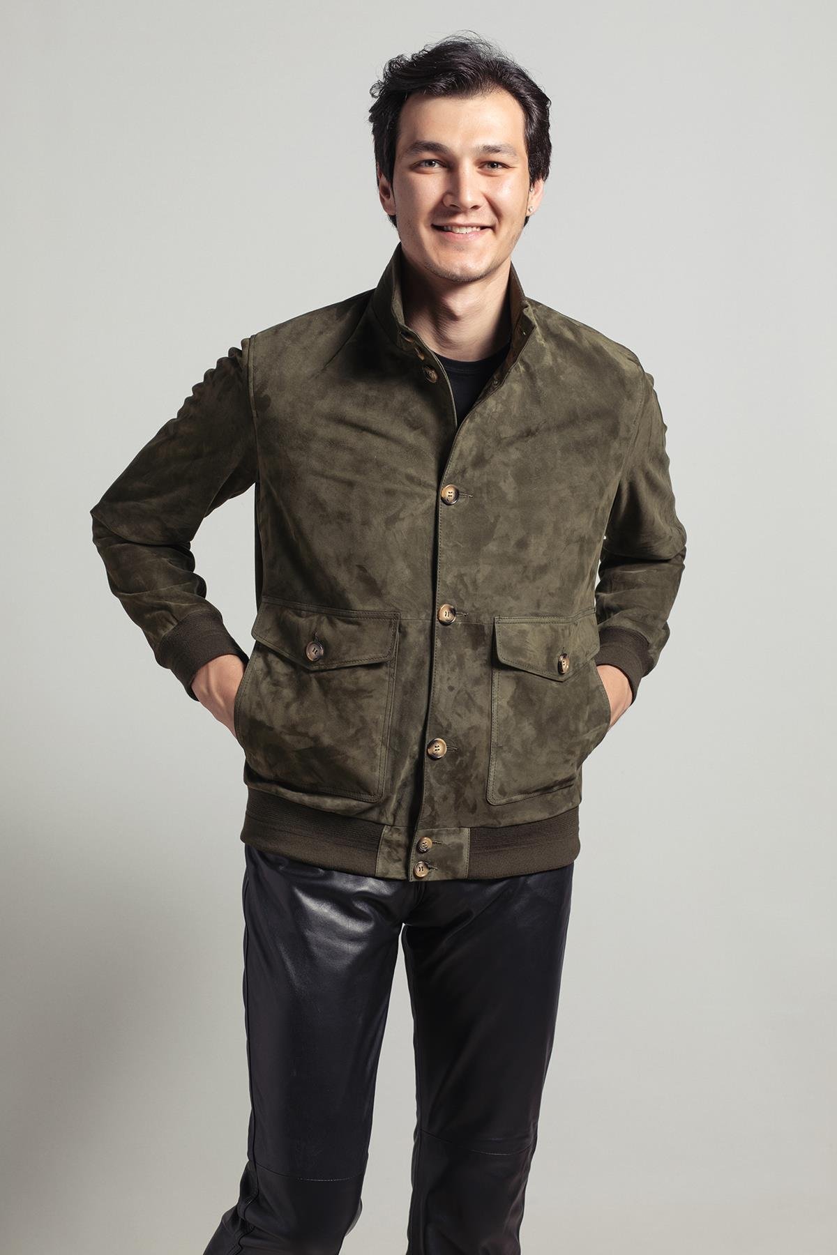 Green Knox Men's Suede Coat